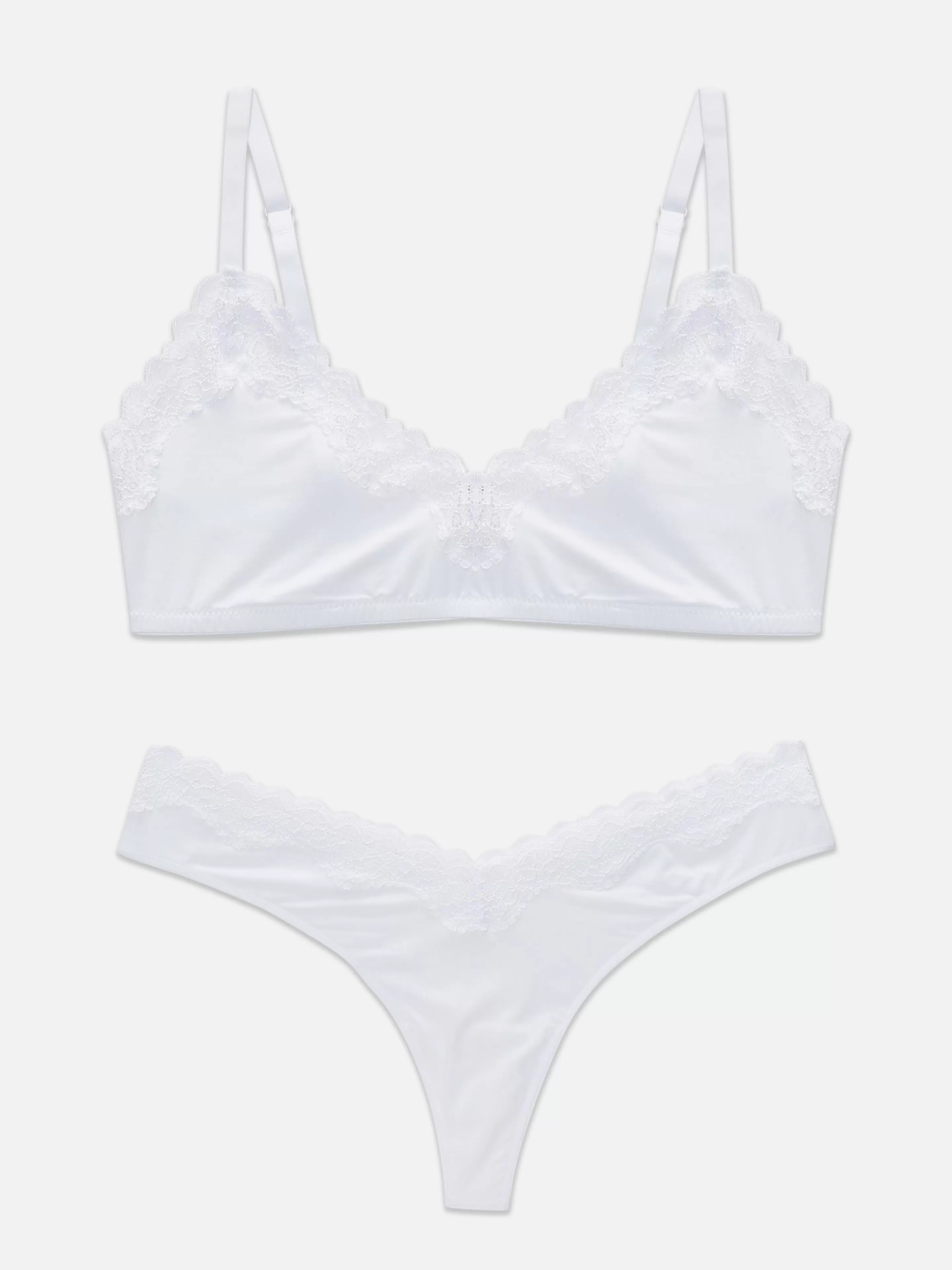 Ensemble Soutien-gorge Non Rembourré Et String à Liseré En Dentelle-Primark Online
