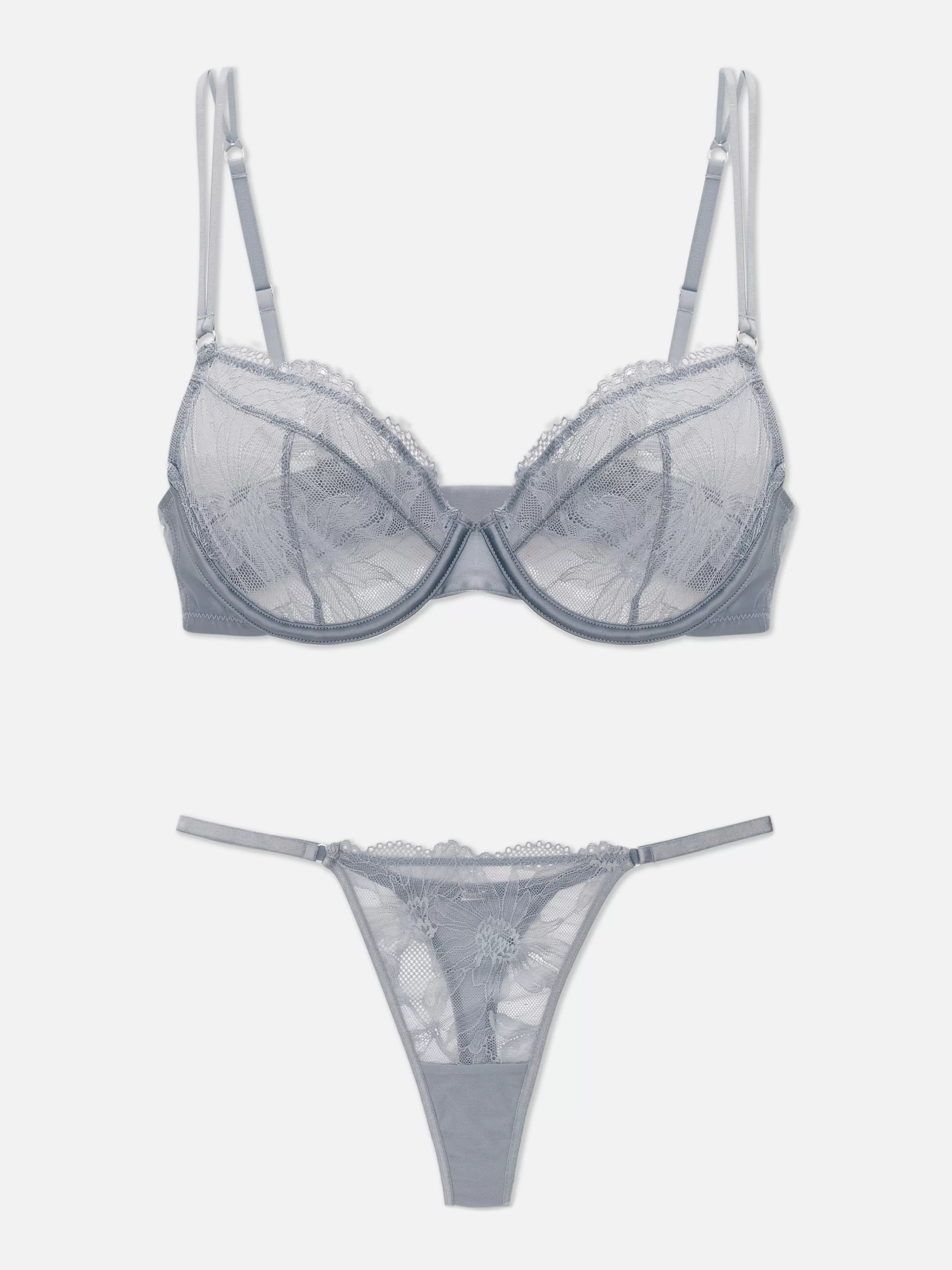 Ensemble Soutien-gorge Non Rembourré Et String En Dentelle-Primark Sale