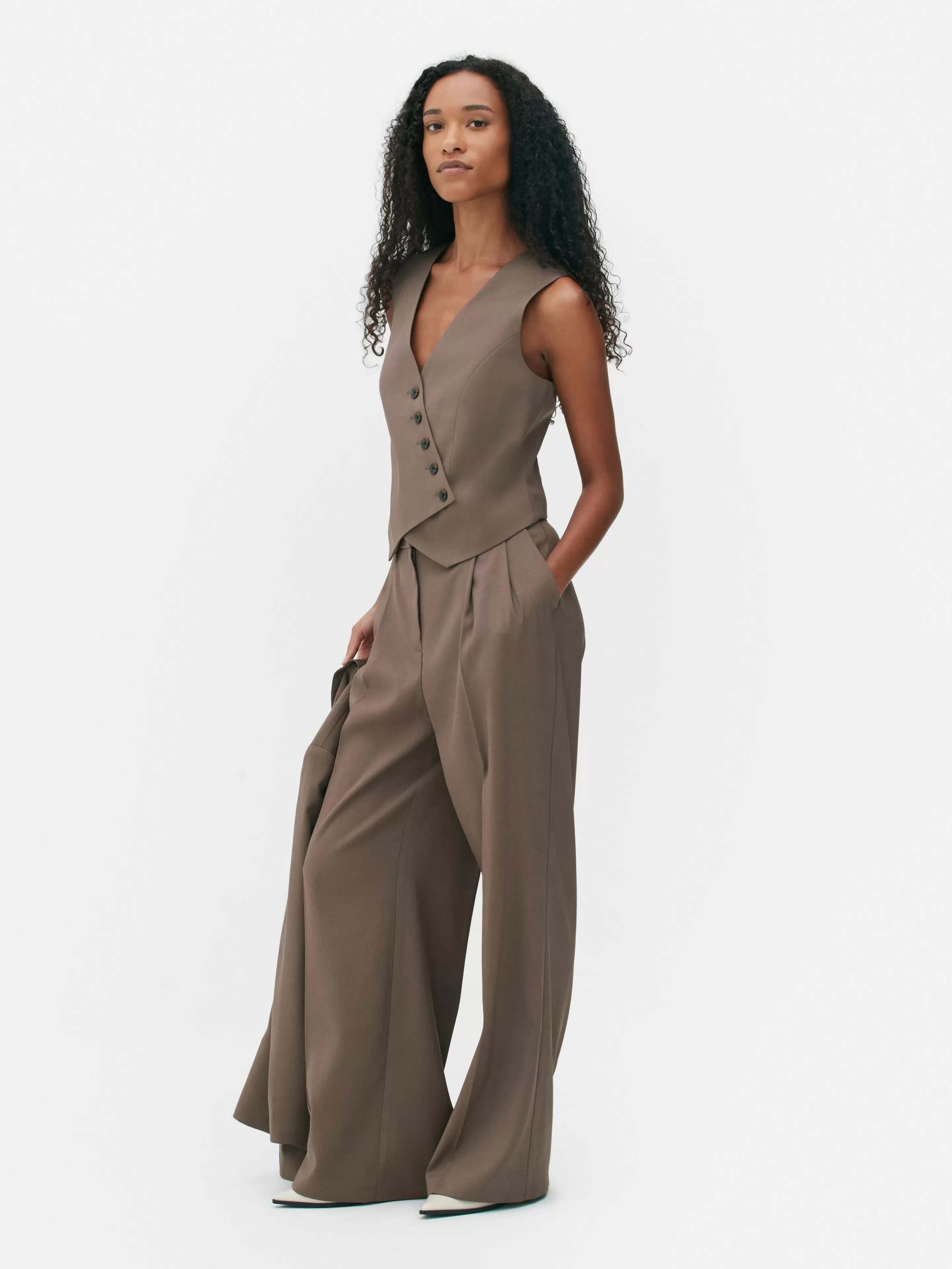 Gilet De Costume Asymétrique Boutonné Sur Le Devant-Primark Cheap