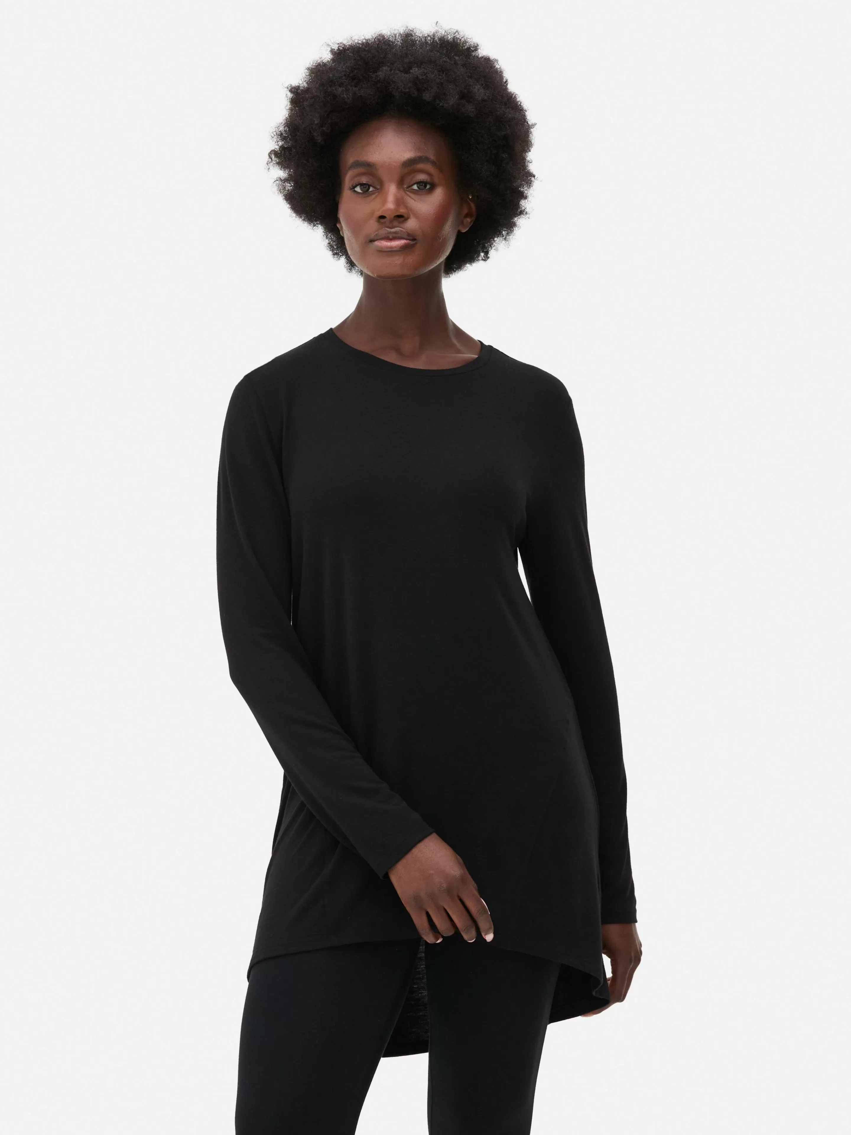 Haut à Manches Longues Et à Ourlet Arrondi-Primark Store