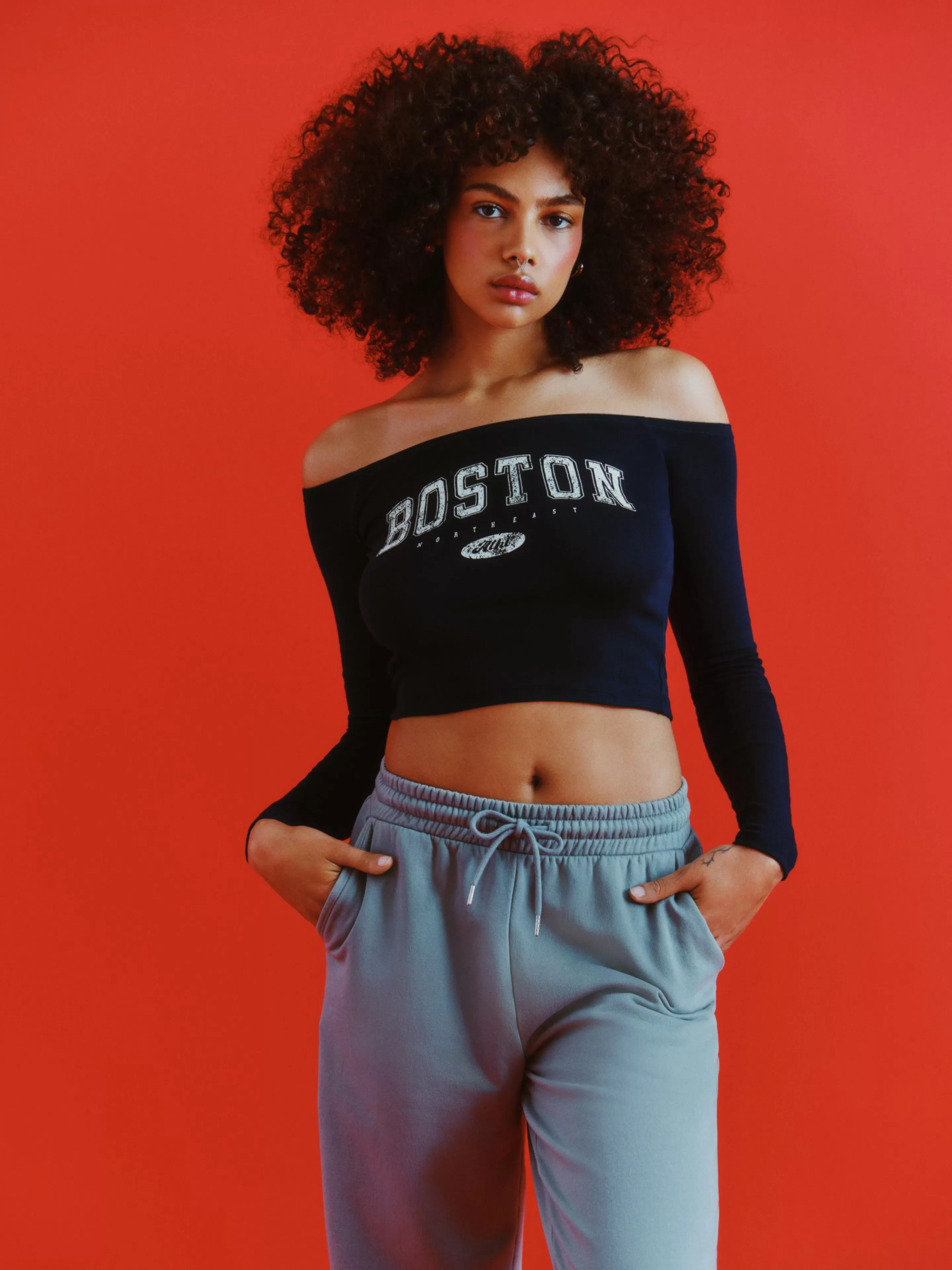 Haut Court à Encolure Bateau Et Manches Longues-Primark Outlet