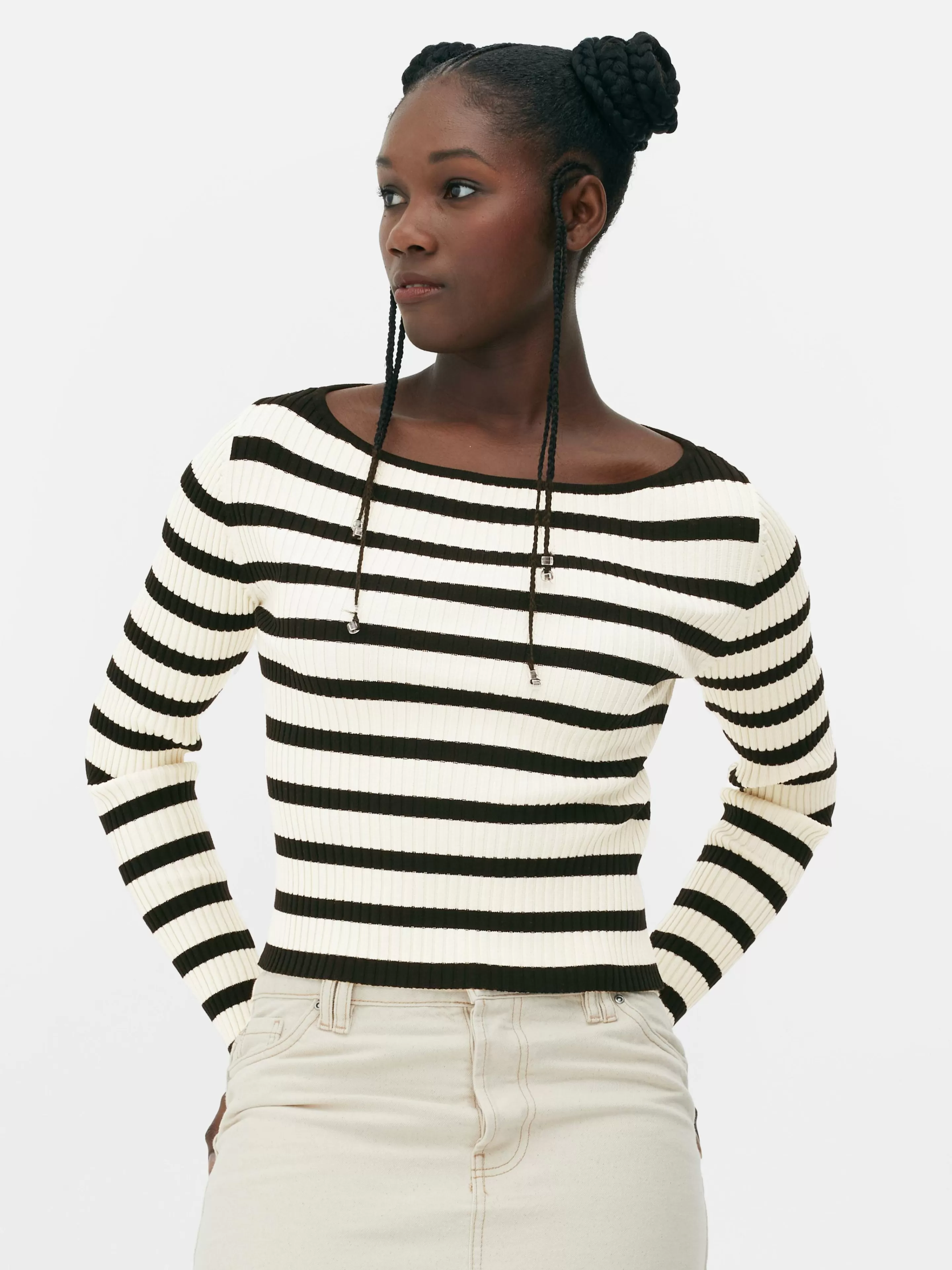 Haut Côtelé à Col Bateau-Primark Sale