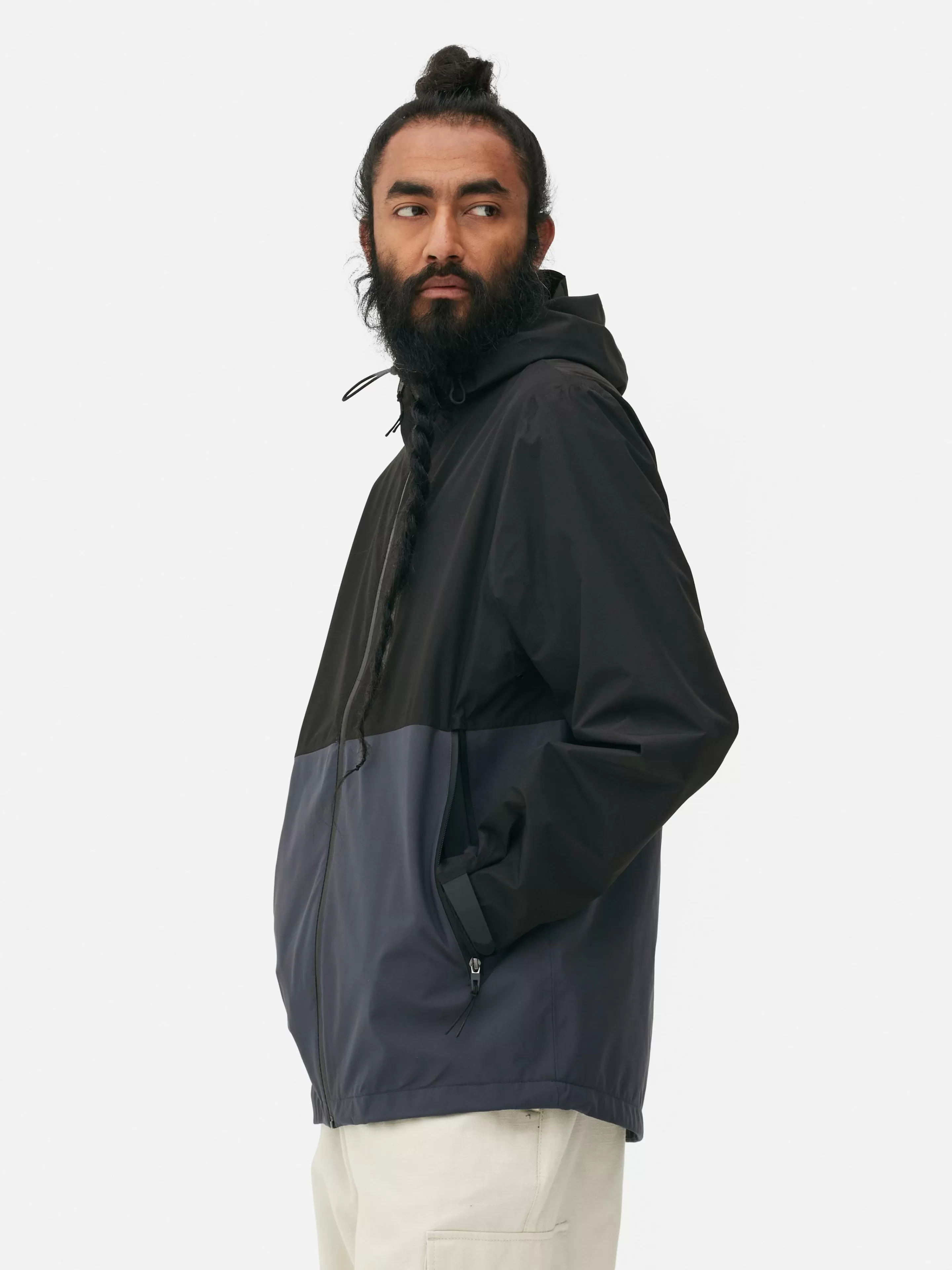 Imperméable Color Block à Poches Multiples-Primark Shop