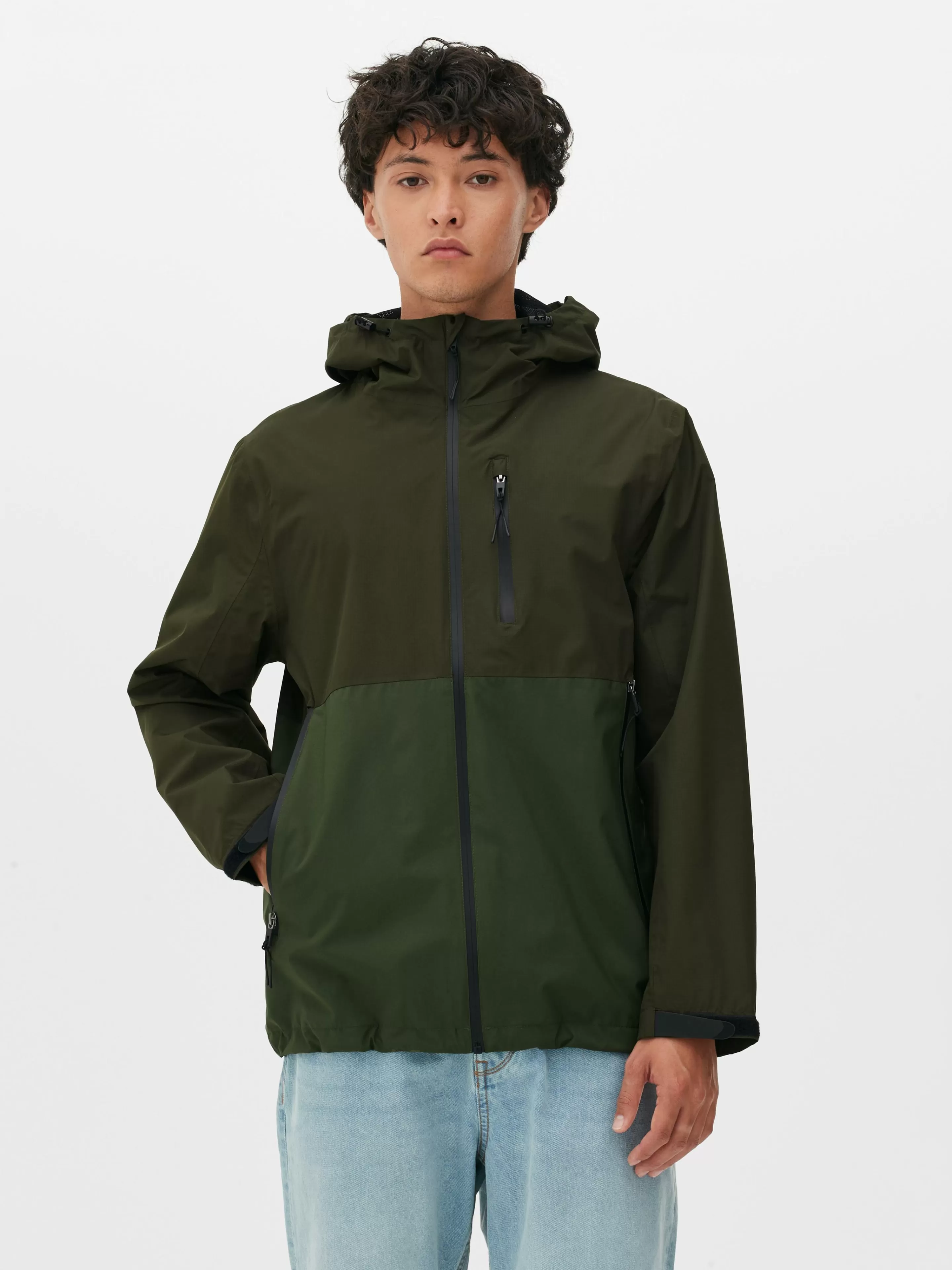 Imperméable Color Block à Poches Multiples-Primark Cheap