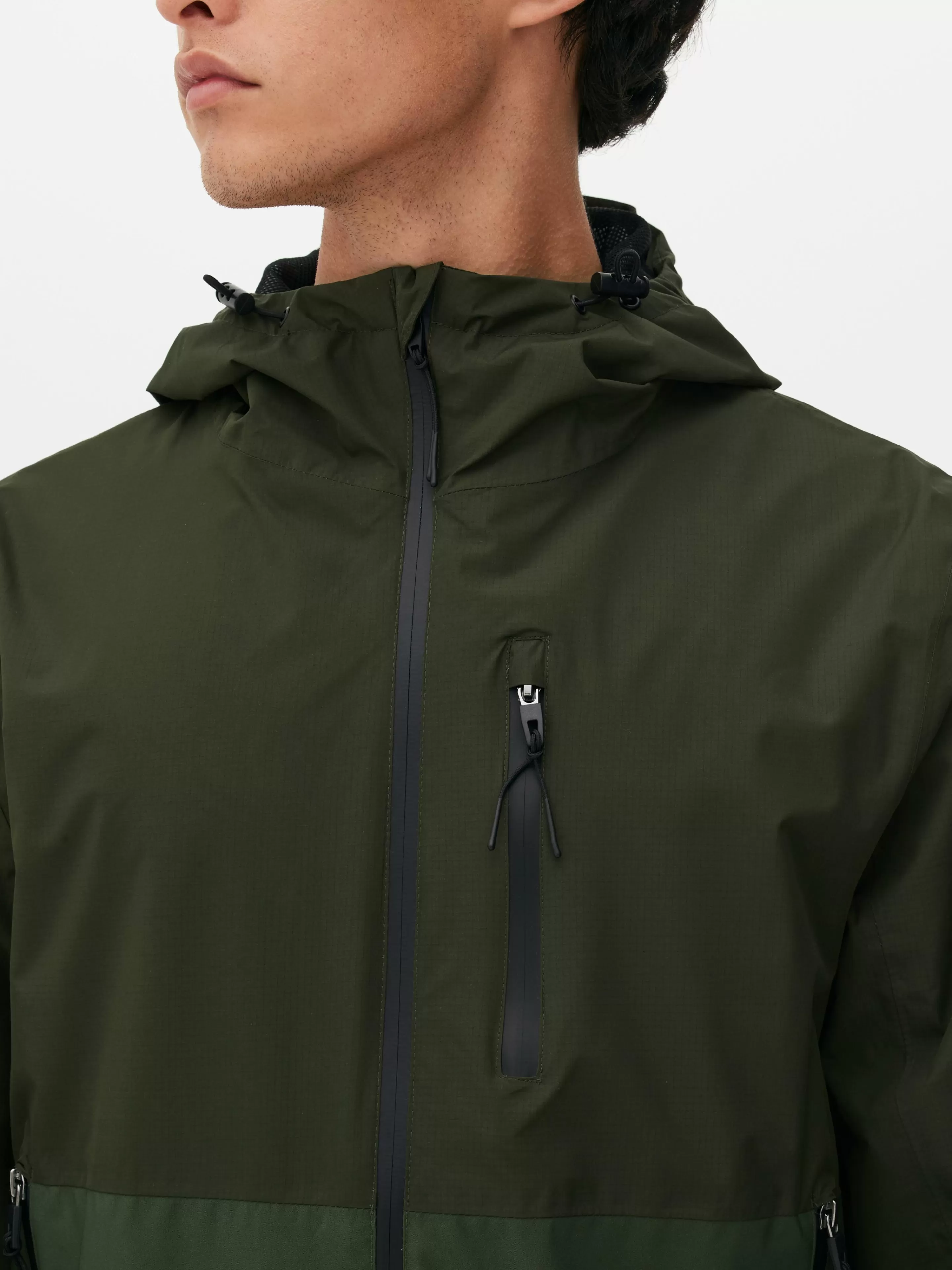 Imperméable Color Block à Poches Multiples-Primark Cheap