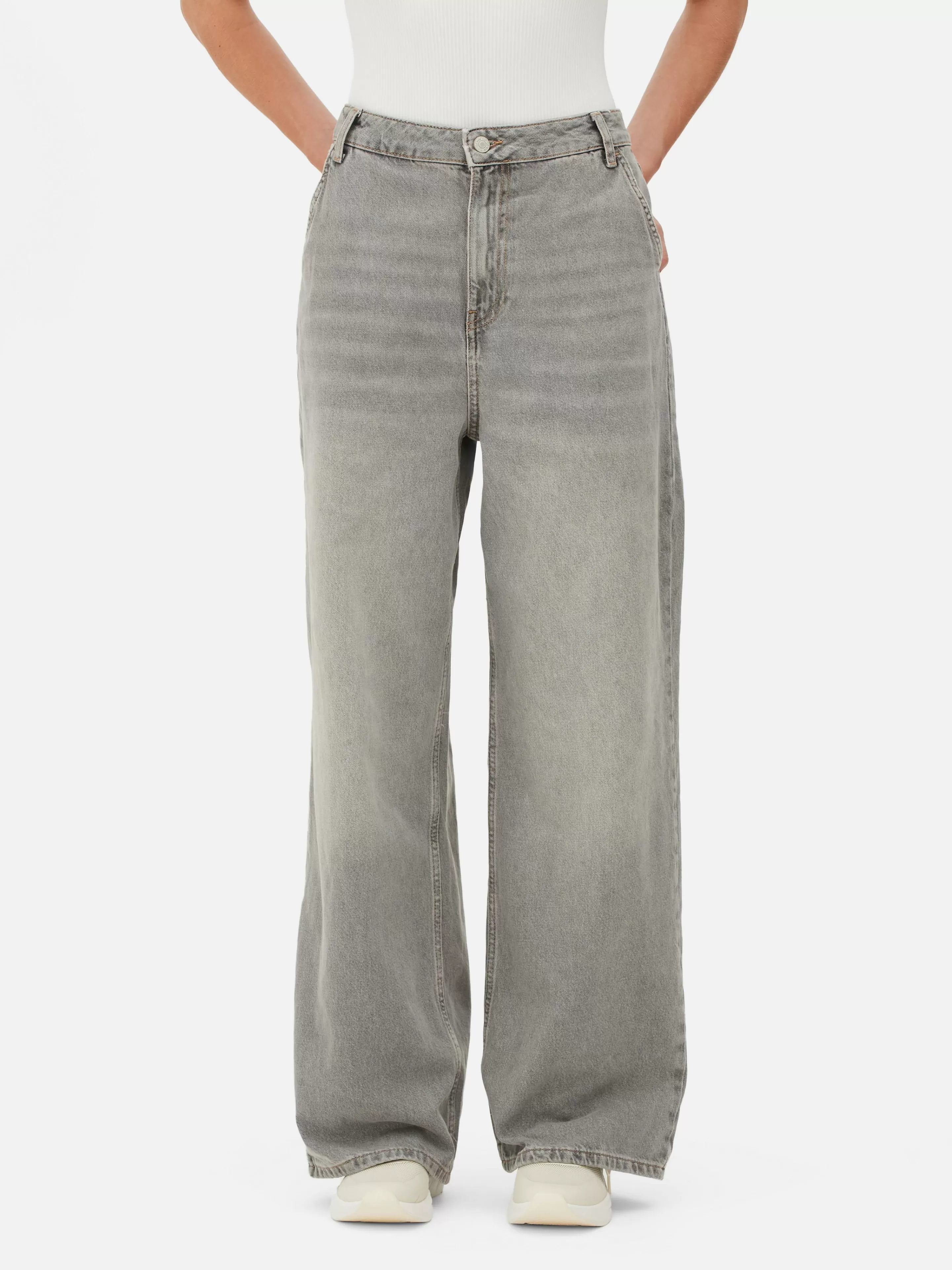 Jean Denim Ample à Effet Vieilli-Primark New