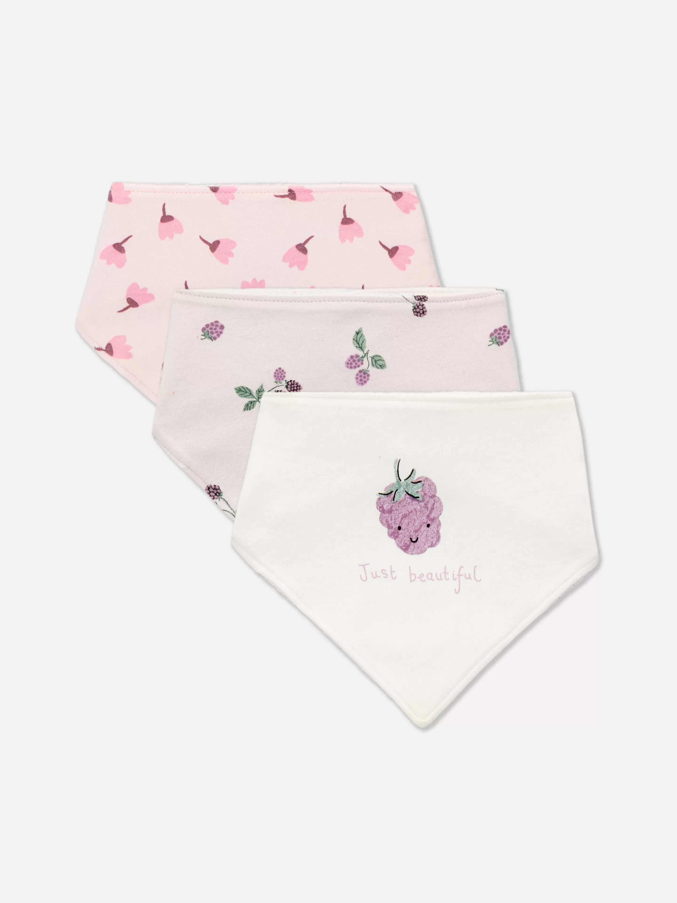 Lot De 3 Bavoirs Façon Bandana à Motif Fruits Rouges-Primark Hot