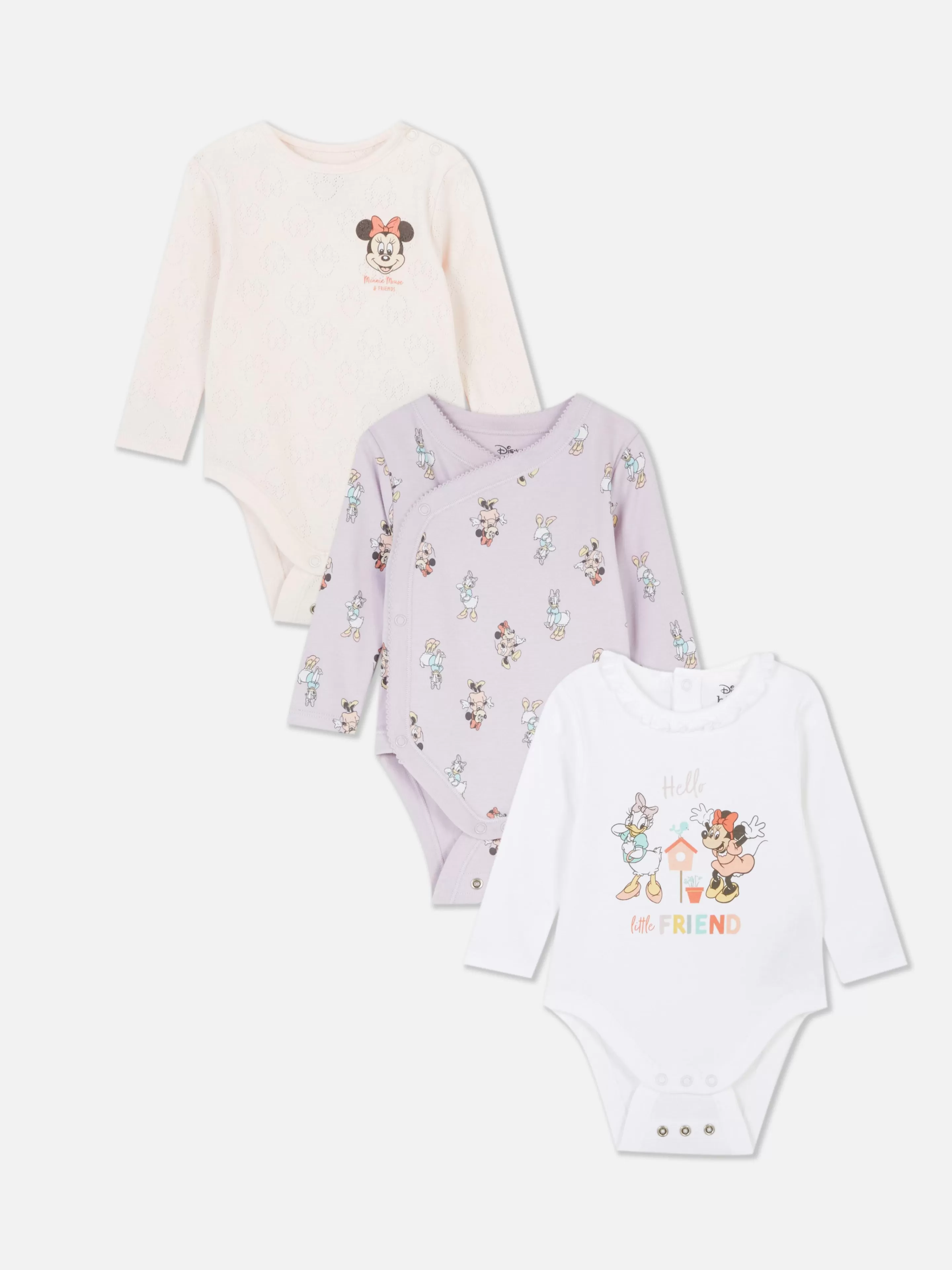 Lot De 3 Bodys à Manches Longues Disney Minnie Mouse Et Ses Amis-Primark Flash Sale