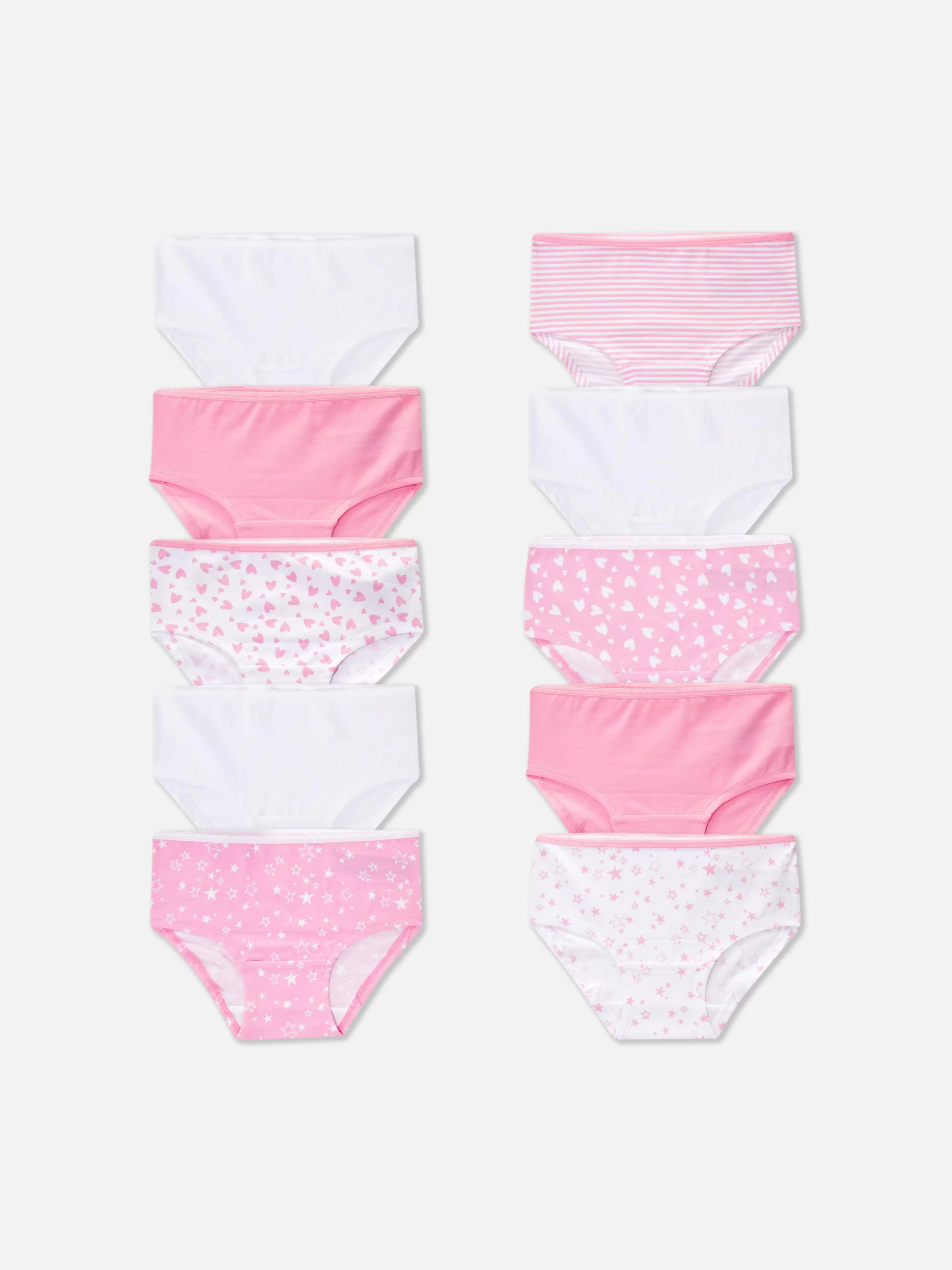 Lot De 10 Culottes à Motifs Cœurs Et étoiles-Primark Cheap