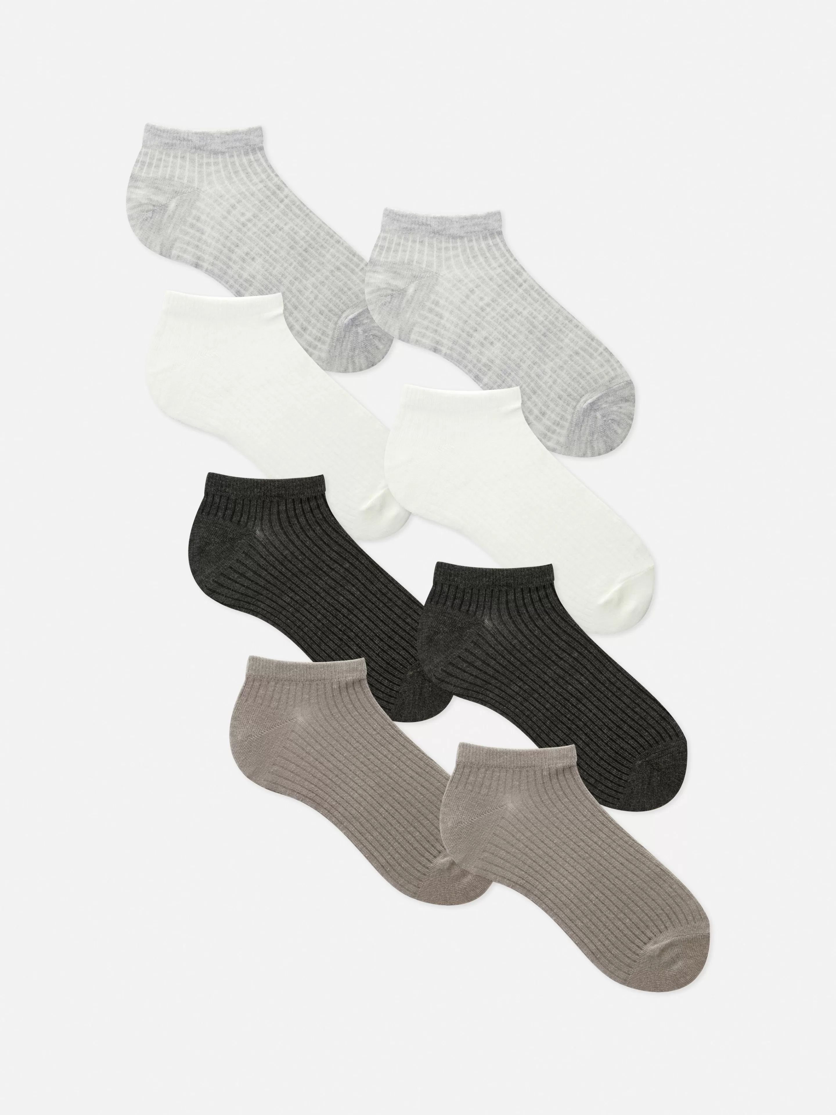 Lot De 7 Paires De Chaussettes De Sport Côtelées Ton Sur Ton-Primark Discount