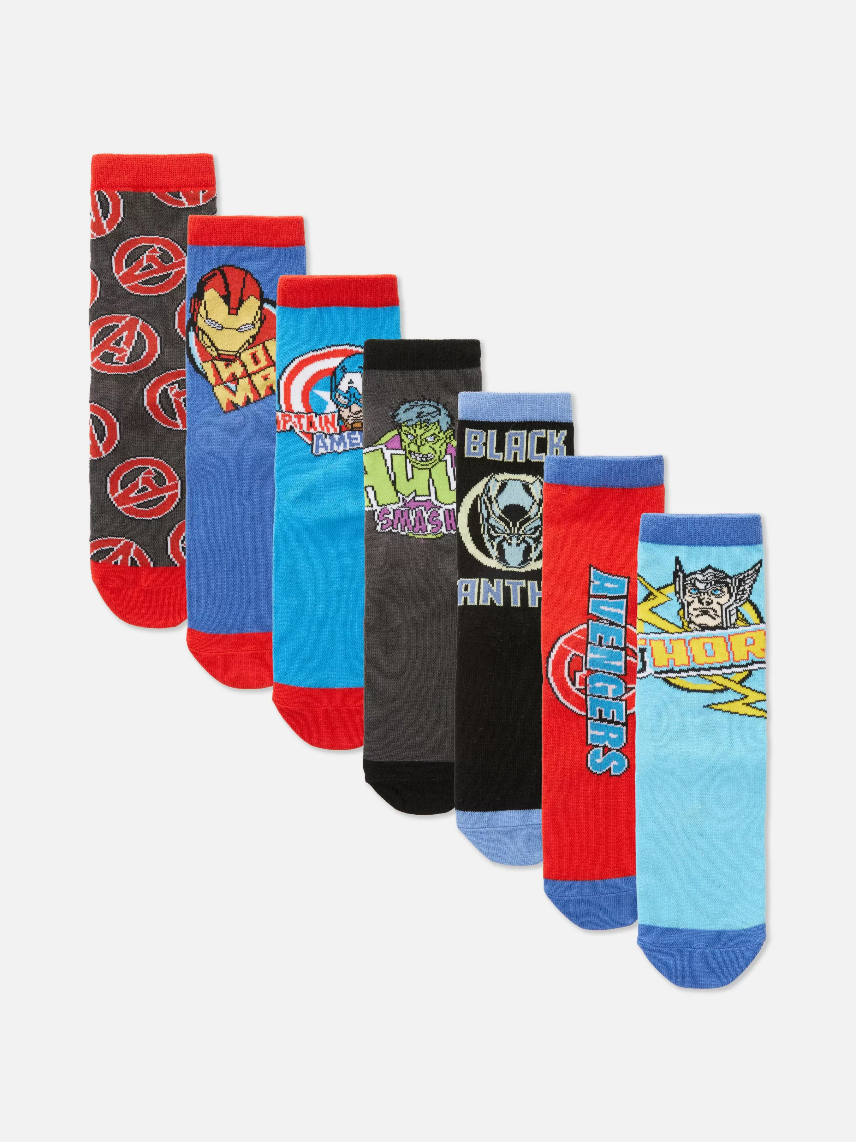 Lot De 7 Paires De Chaussettes Marvel Avengers-Primark New