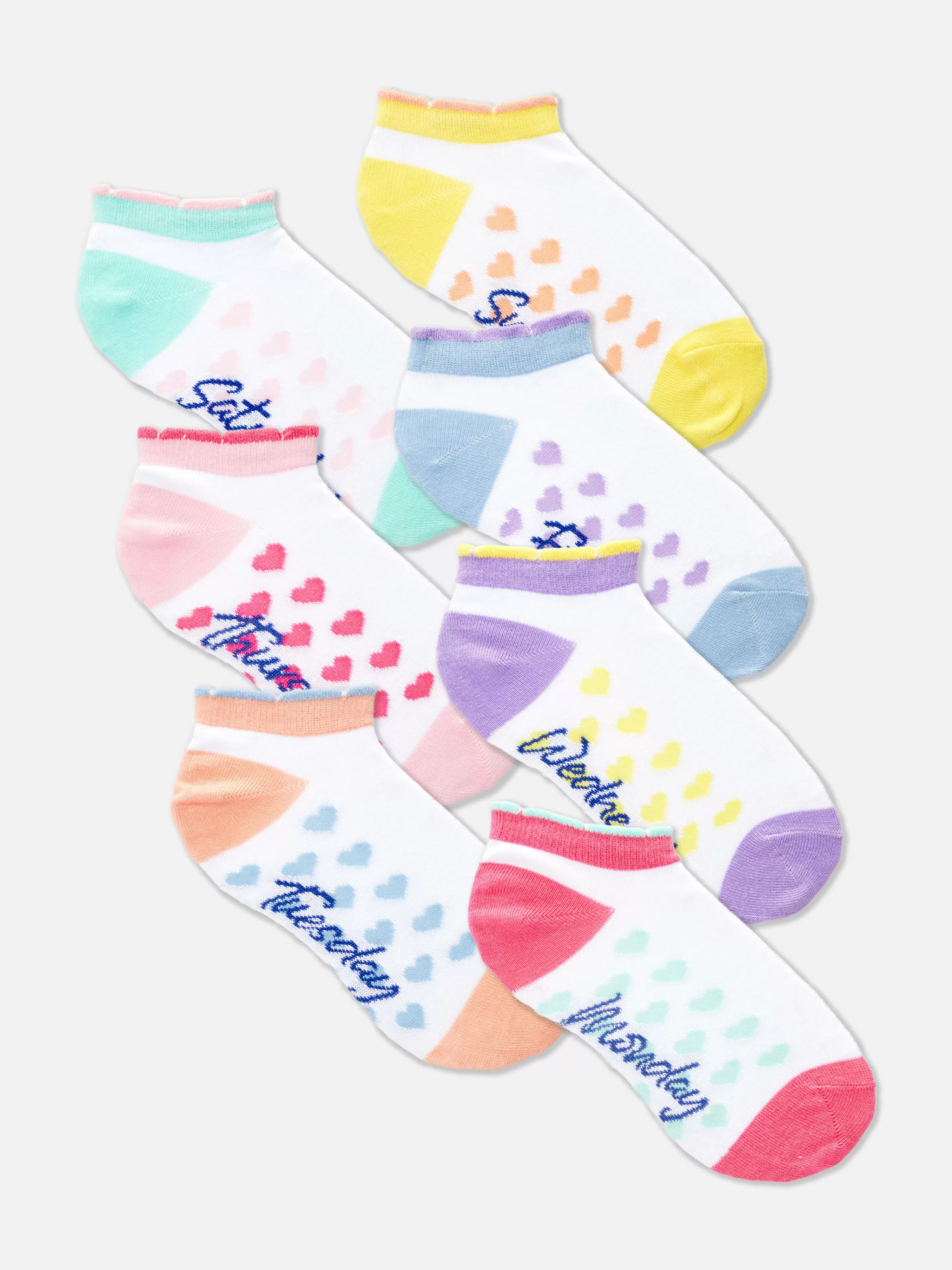Lot De 7 Paires De Chaussettes Pour Baskets « Days Of The Week » (Jours De La Semaine)-Primark Flash Sale