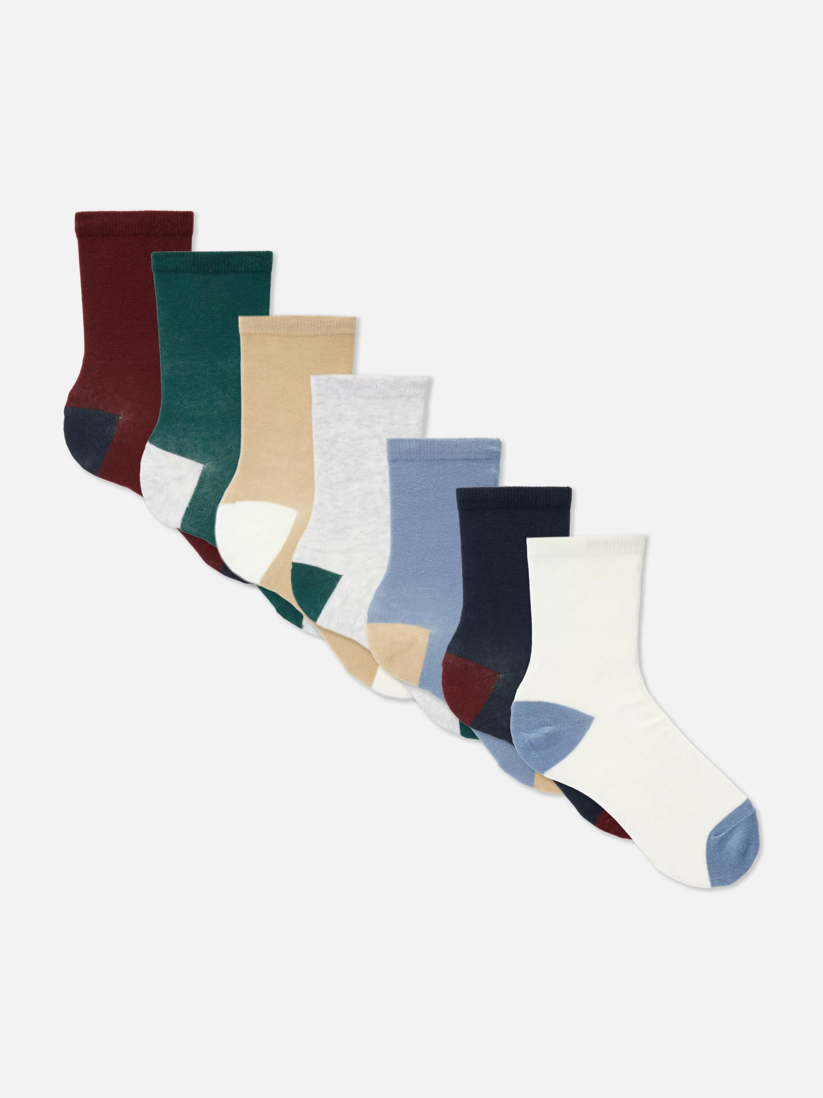 Lot De 7 Paires De Socquettes Color Block-Primark Outlet
