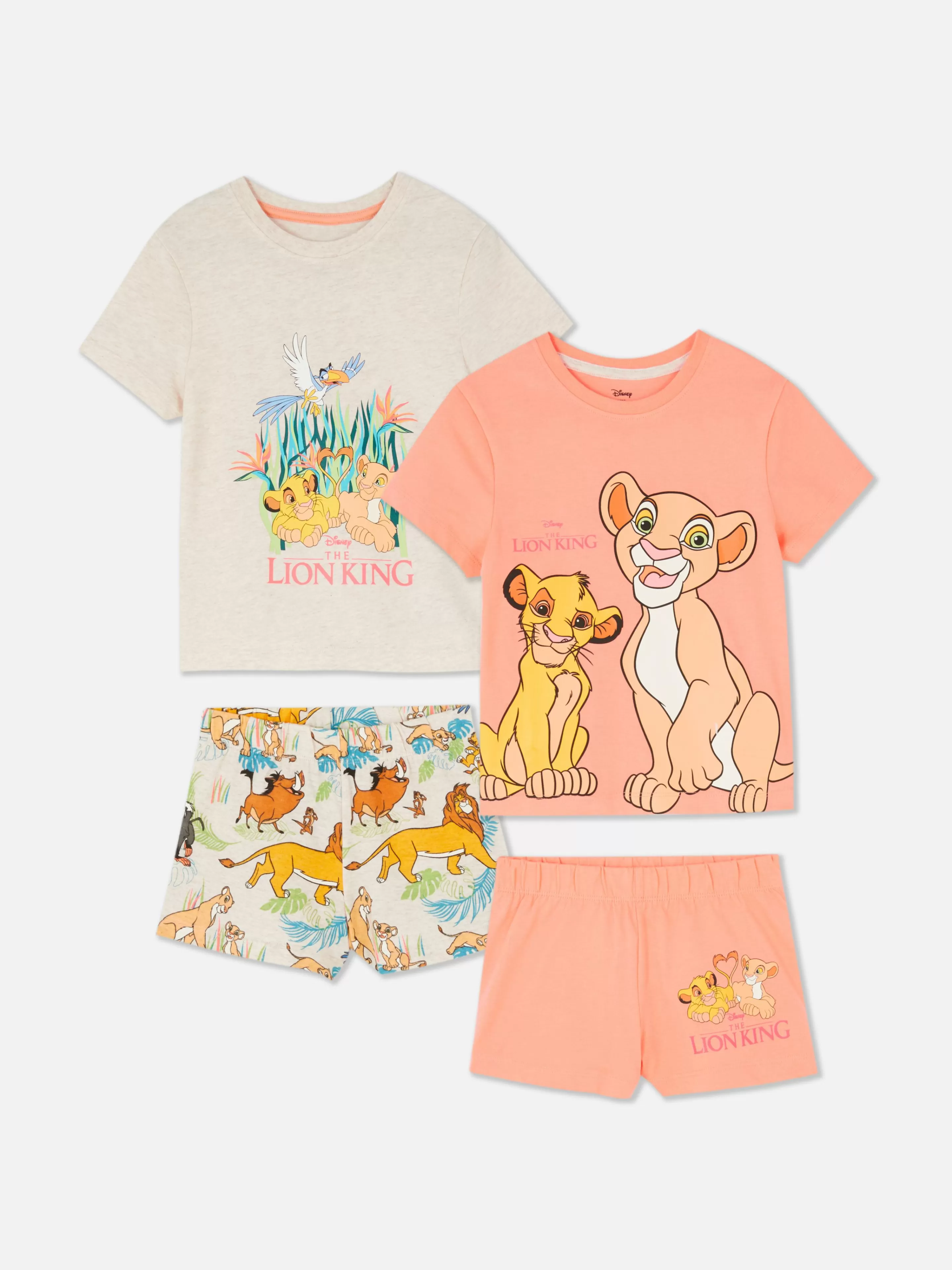Lot De 2 Pyjamas à Manches Courtes Disney Le Roi Lion 30e Anniversaire-Primark Best Sale