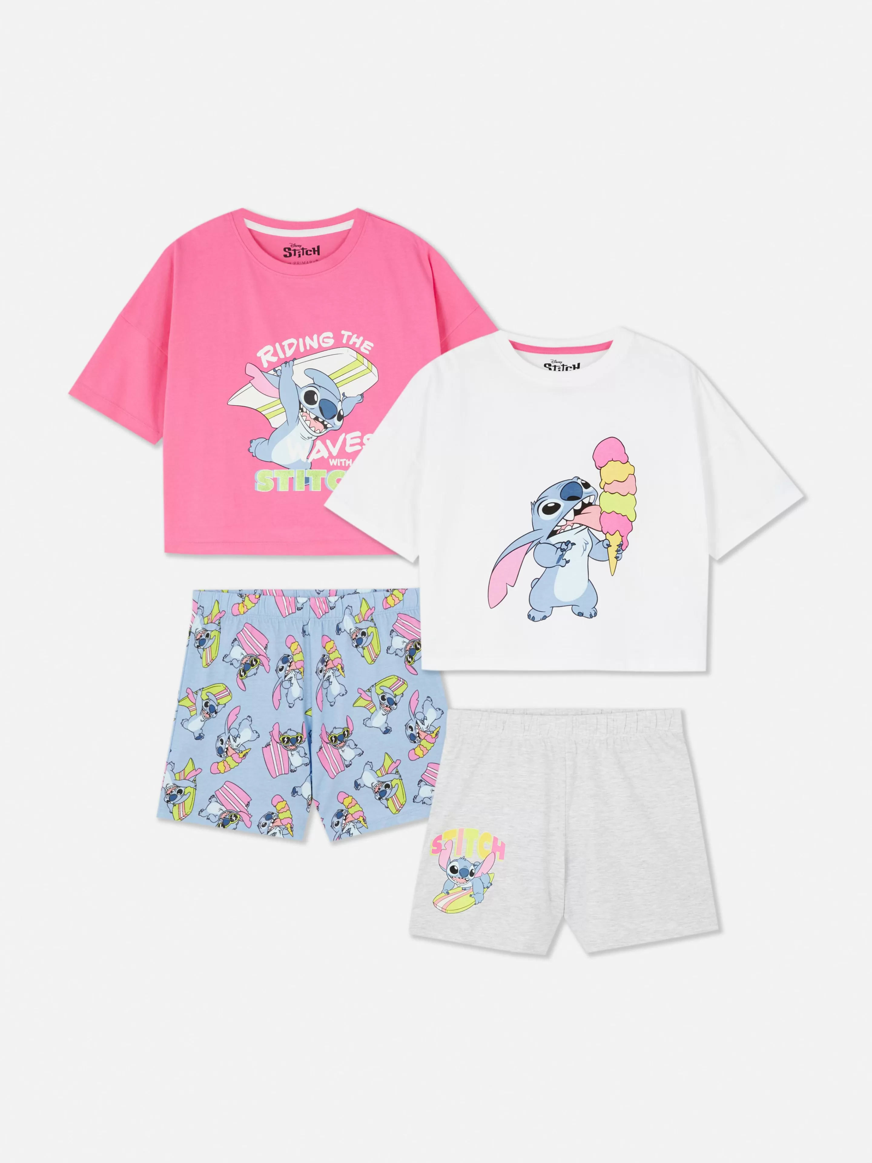 Lot De 2 Pyjamas à Manches Courtes Disney Lilo & Stitch-Primark Shop