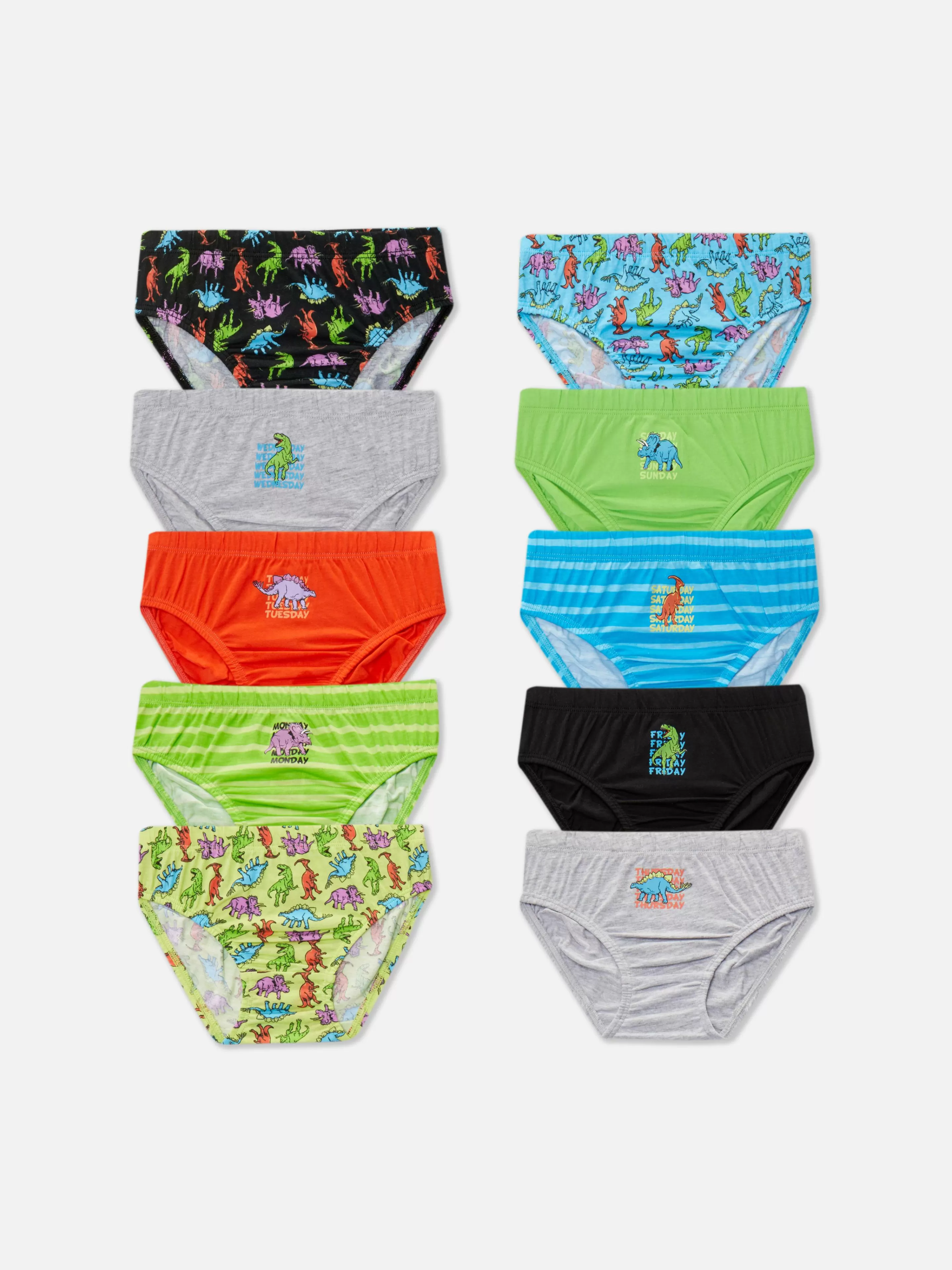 Lot De 10 Slips Jours De La Semaine à Motif Dinosaure-Primark Cheap