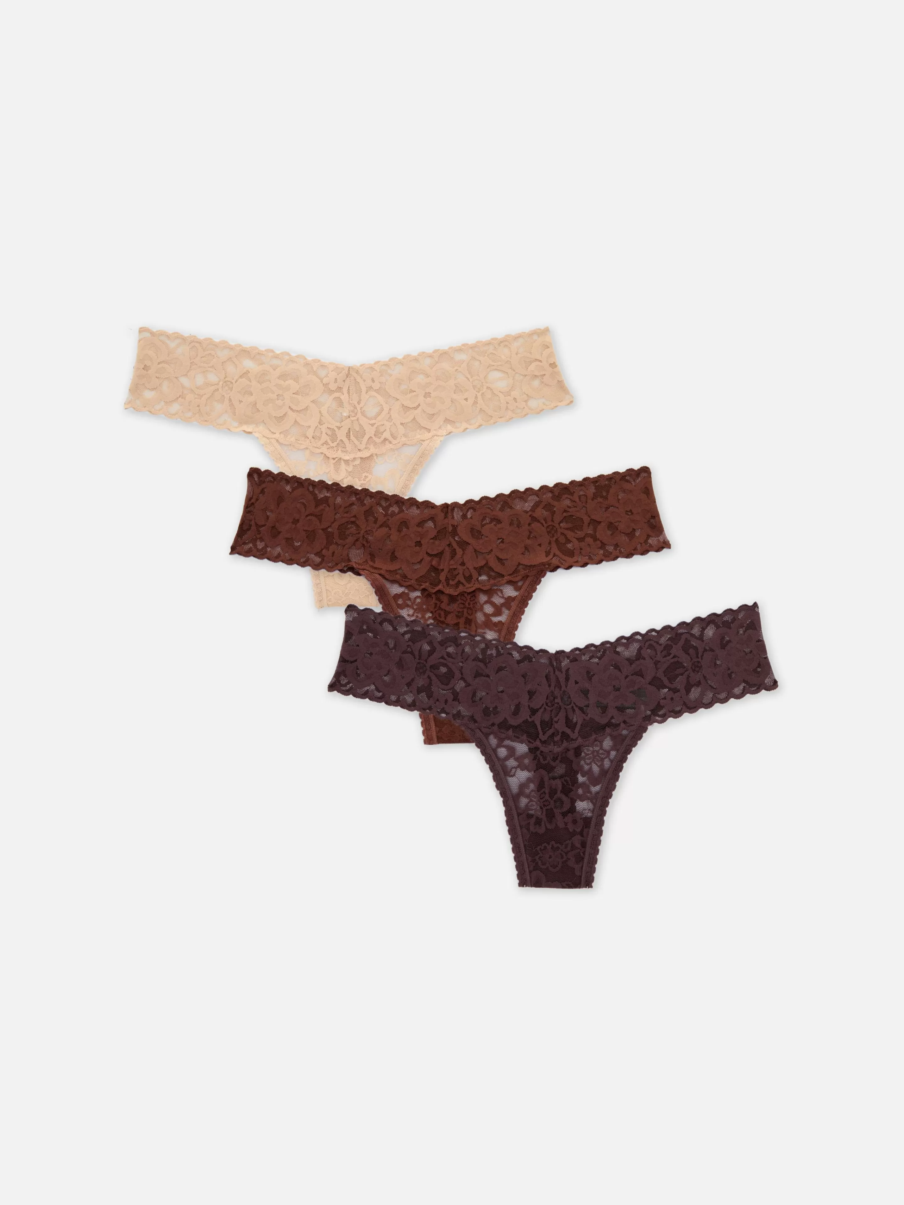 Lot De 3 Strings Bandeau En Dentelle Florale-Primark Outlet