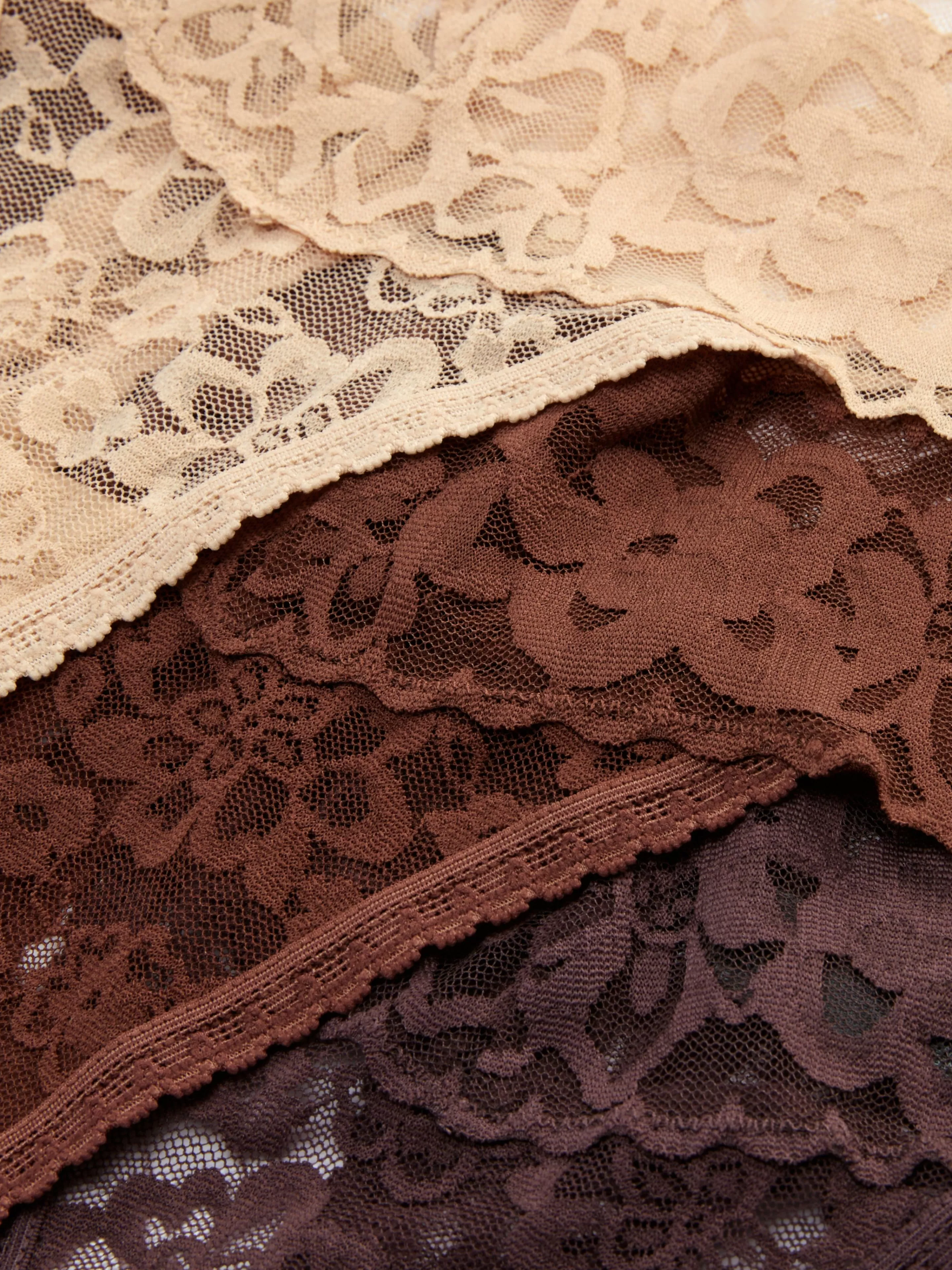Lot De 3 Strings Bandeau En Dentelle Florale-Primark Outlet