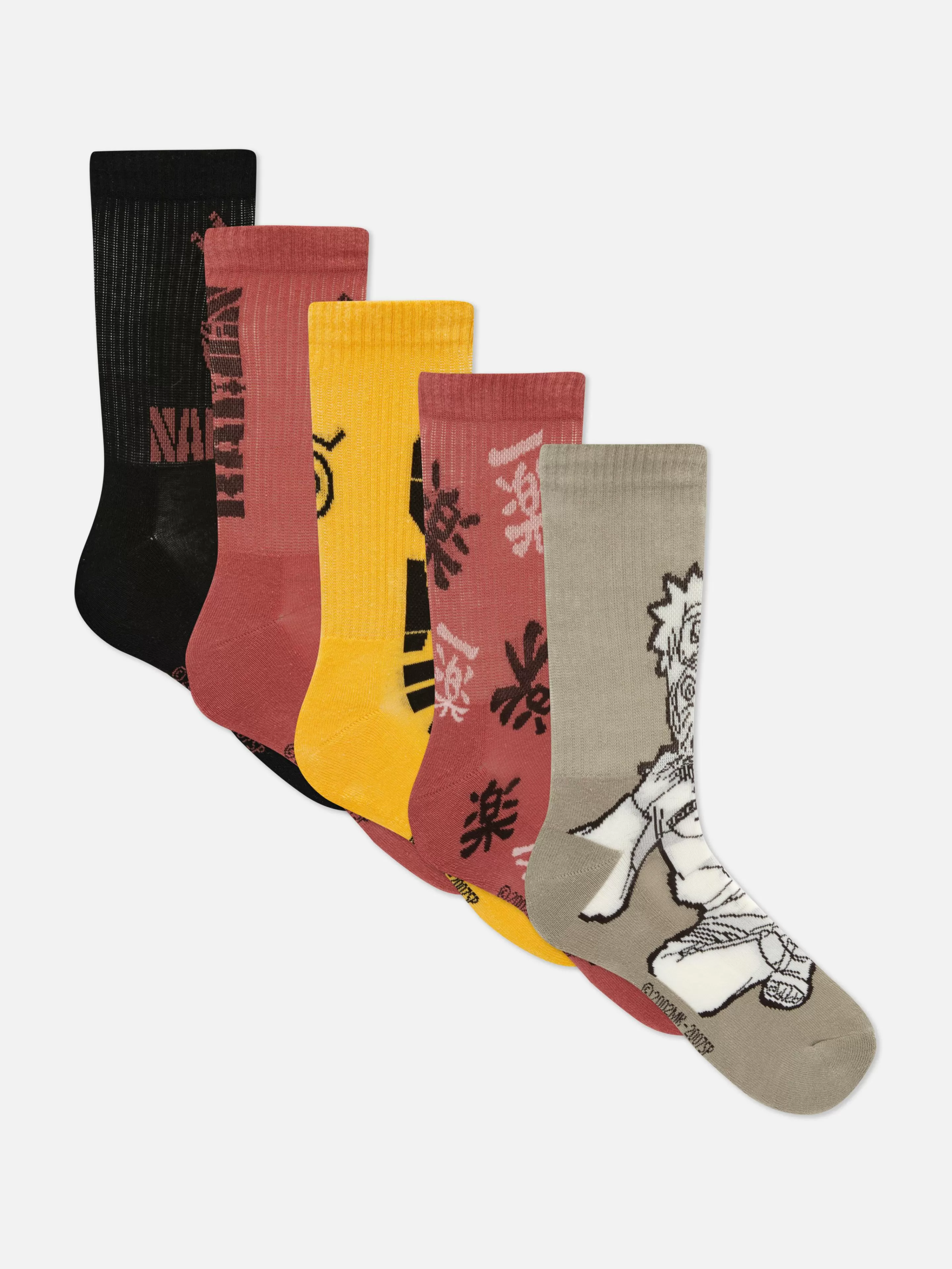Lot De 5 paires De Socquettes Naruto-Primark New