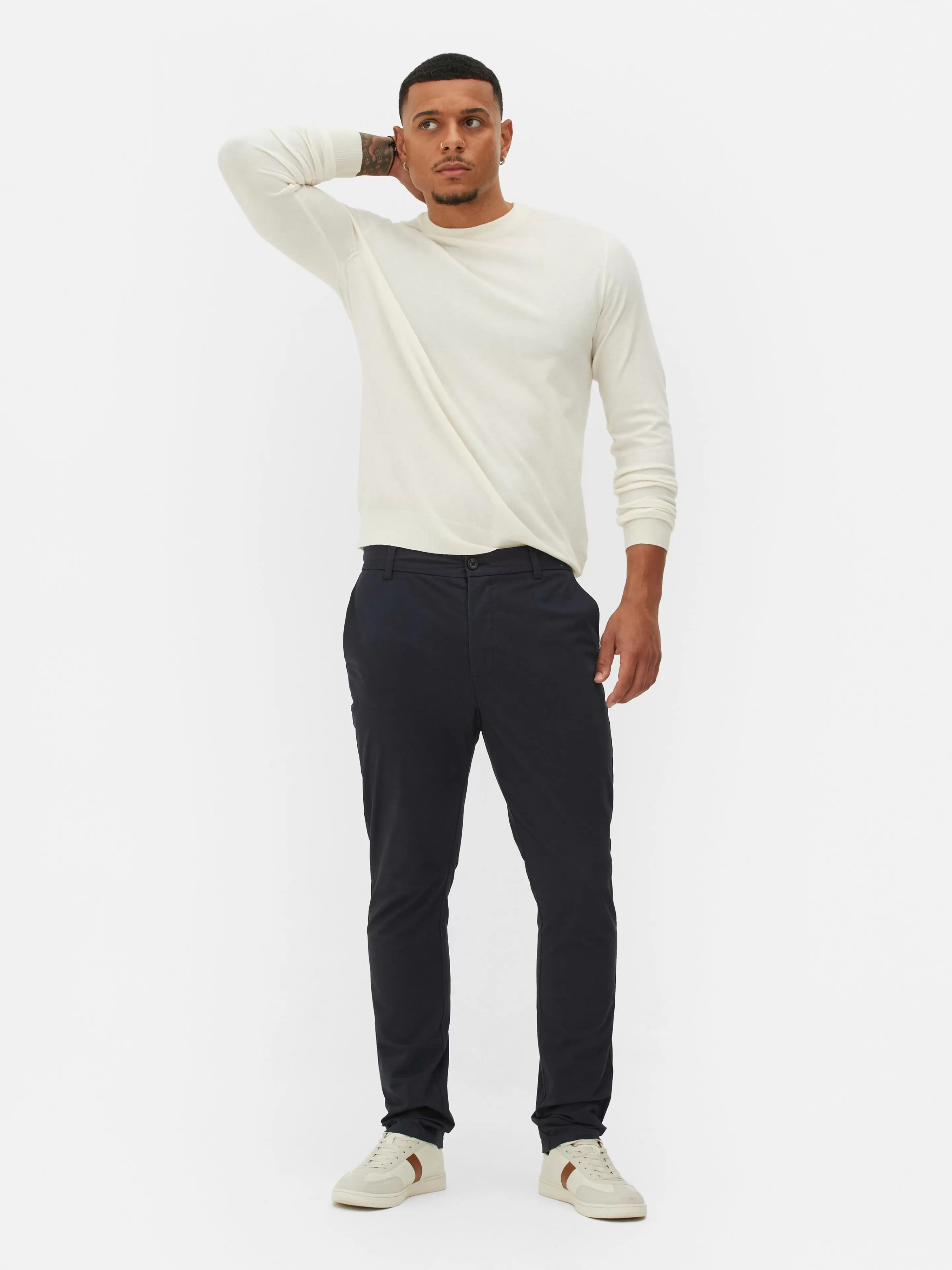 Pantalon Chino Stretch Coupe Slim-Primark Fashion