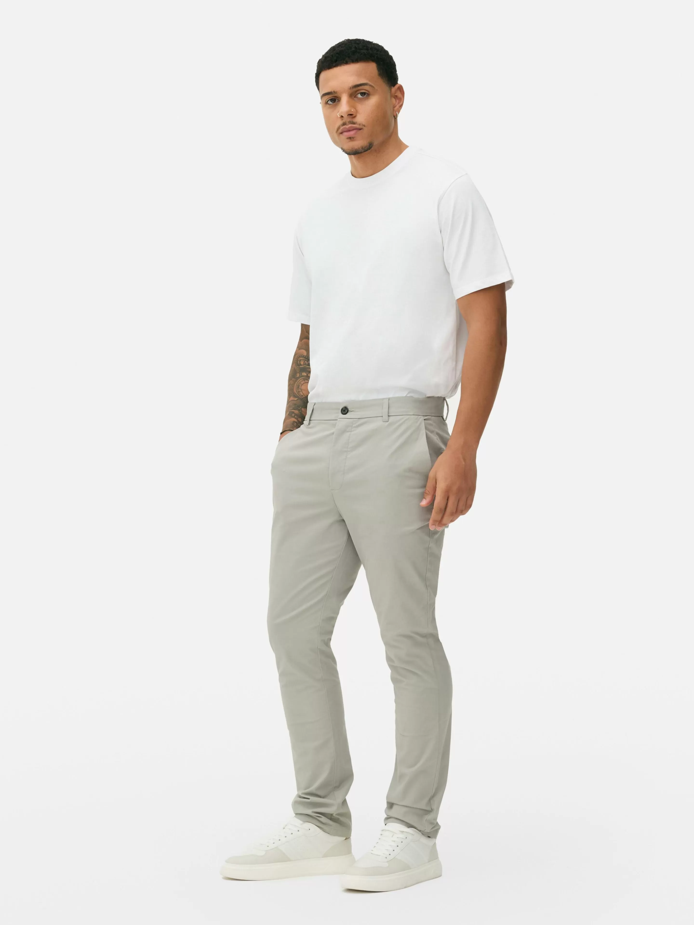 Pantalon Chino Stretch Coupe Slim-Primark Cheap