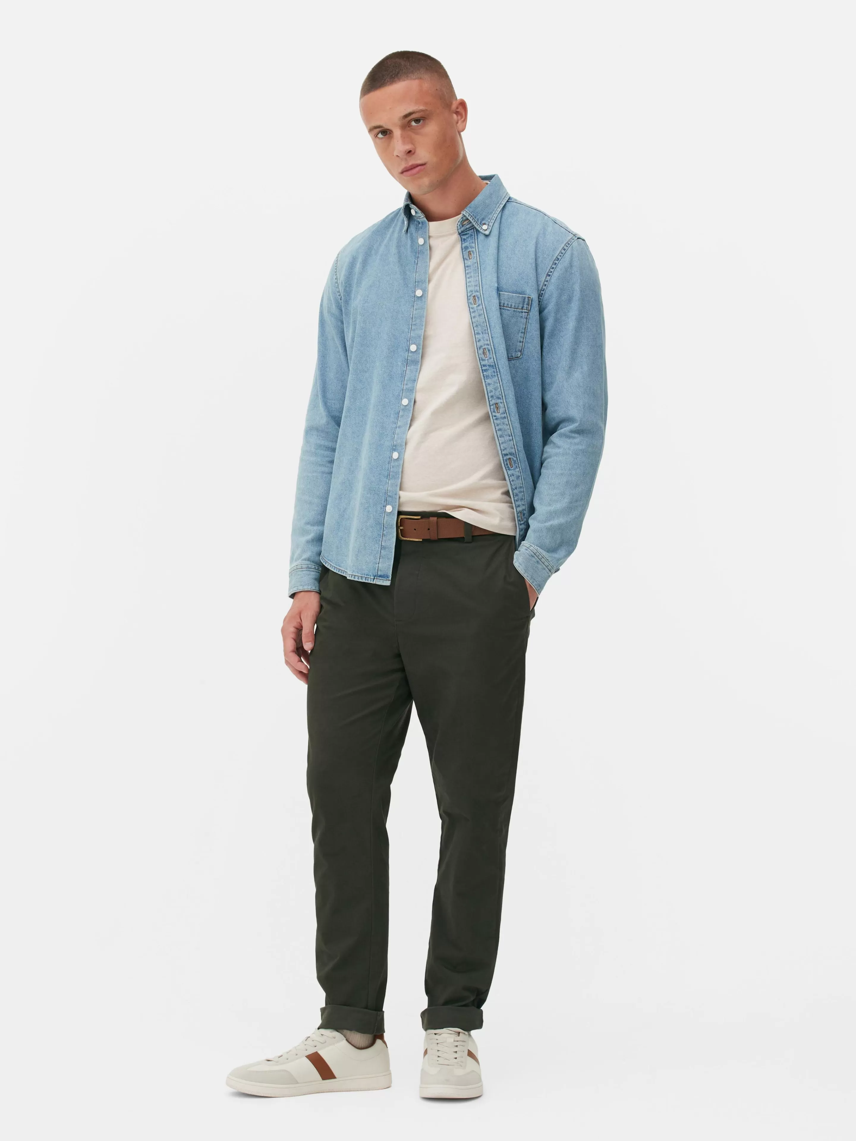 Pantalon Chino Stretch Coupe Slim-Primark Cheap