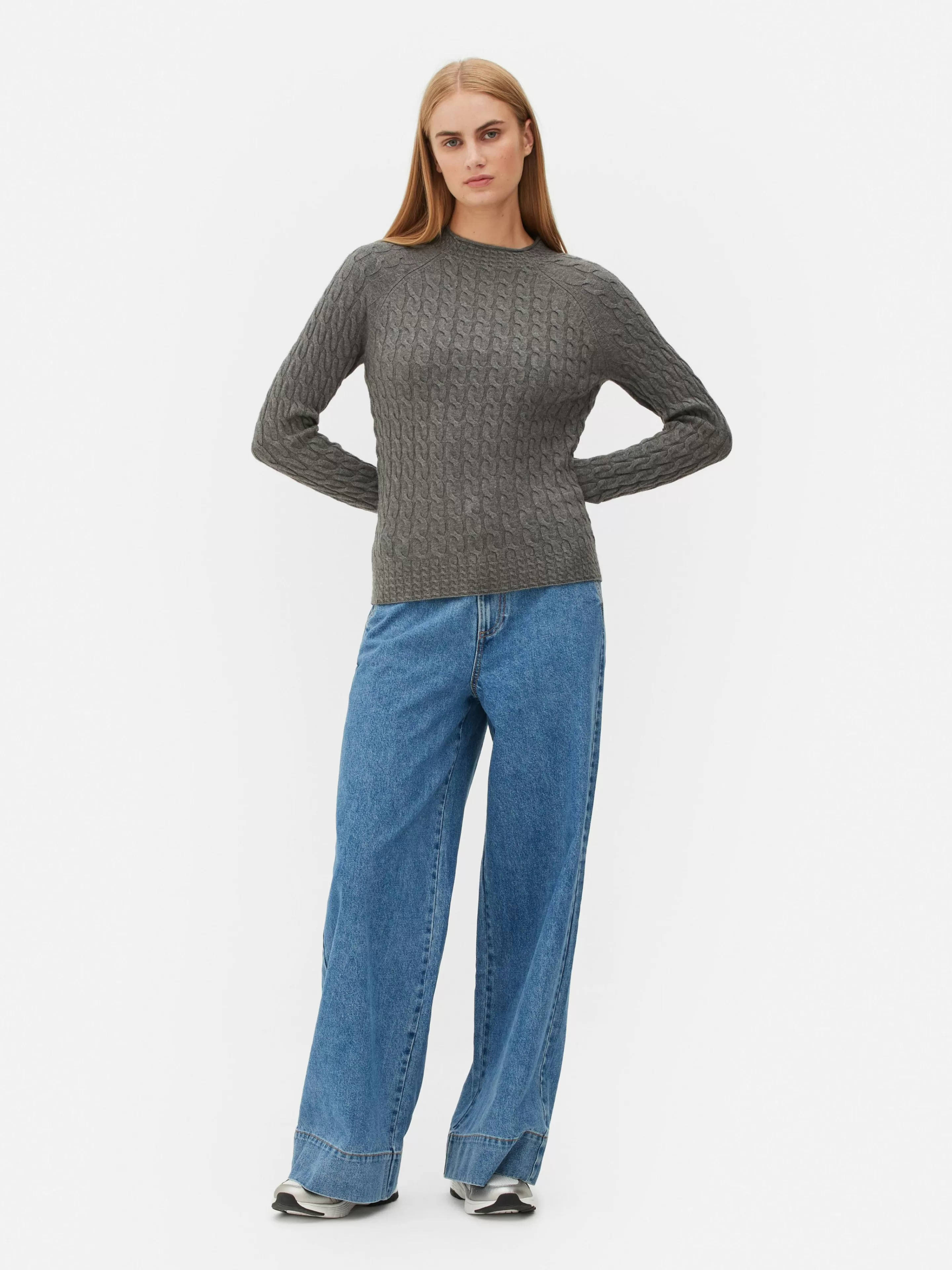Pull En Maille Torsadée à Col Montant-Primark Clearance