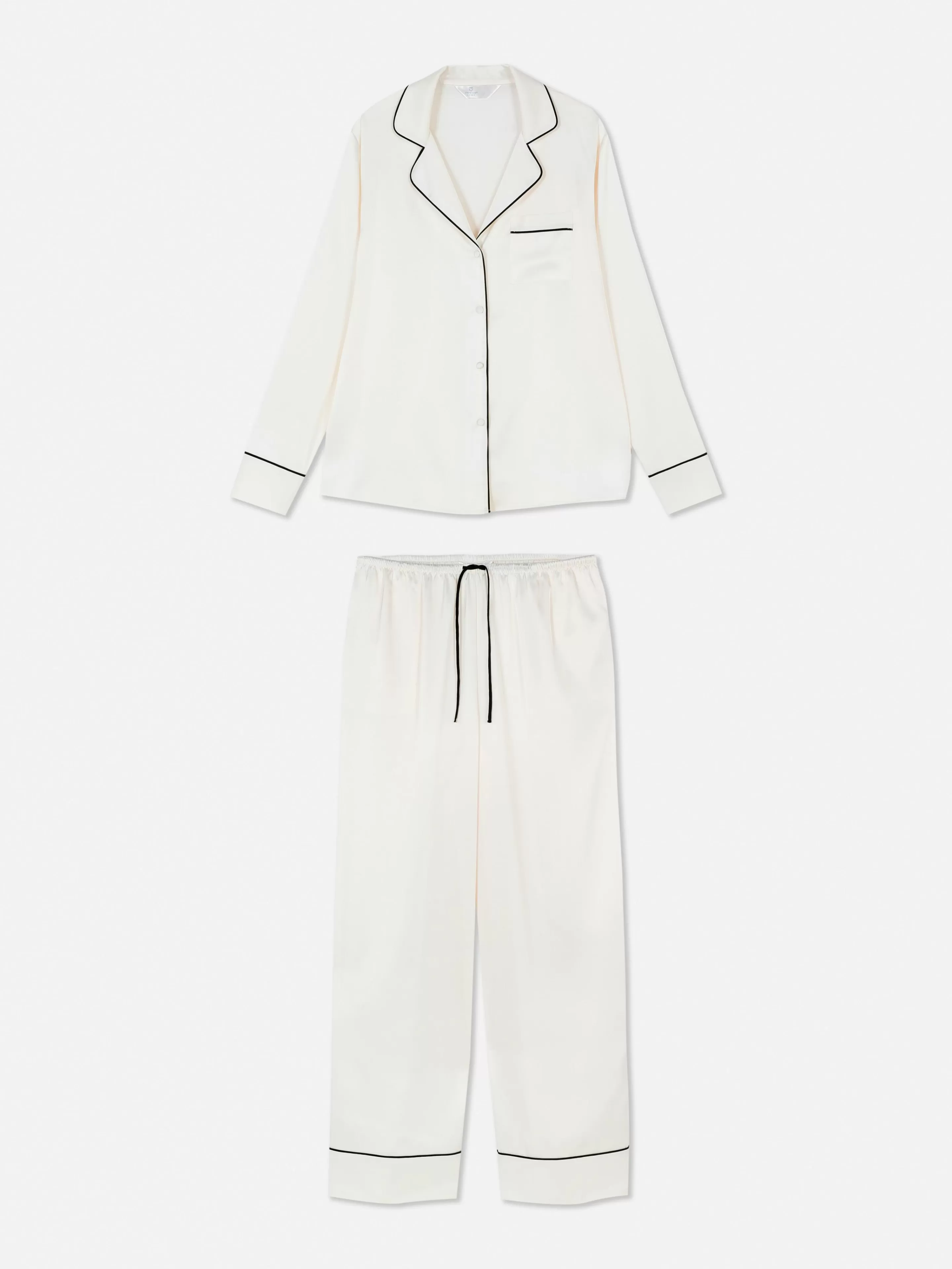 Pyjama Chemise à Manches Longues En Satin-Primark Hot