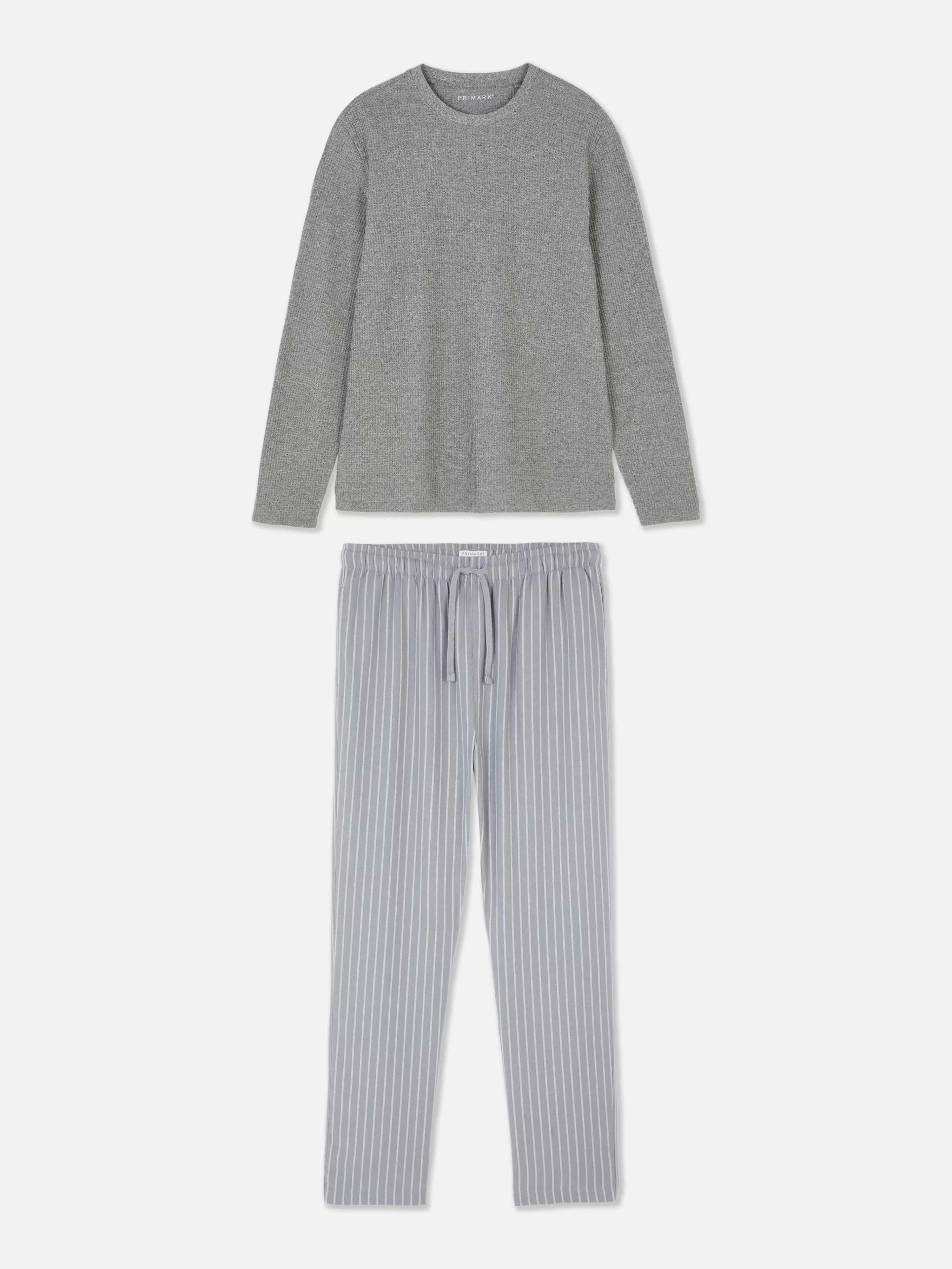 Pyjama En Coton Brossé à Rayures-Primark Clearance