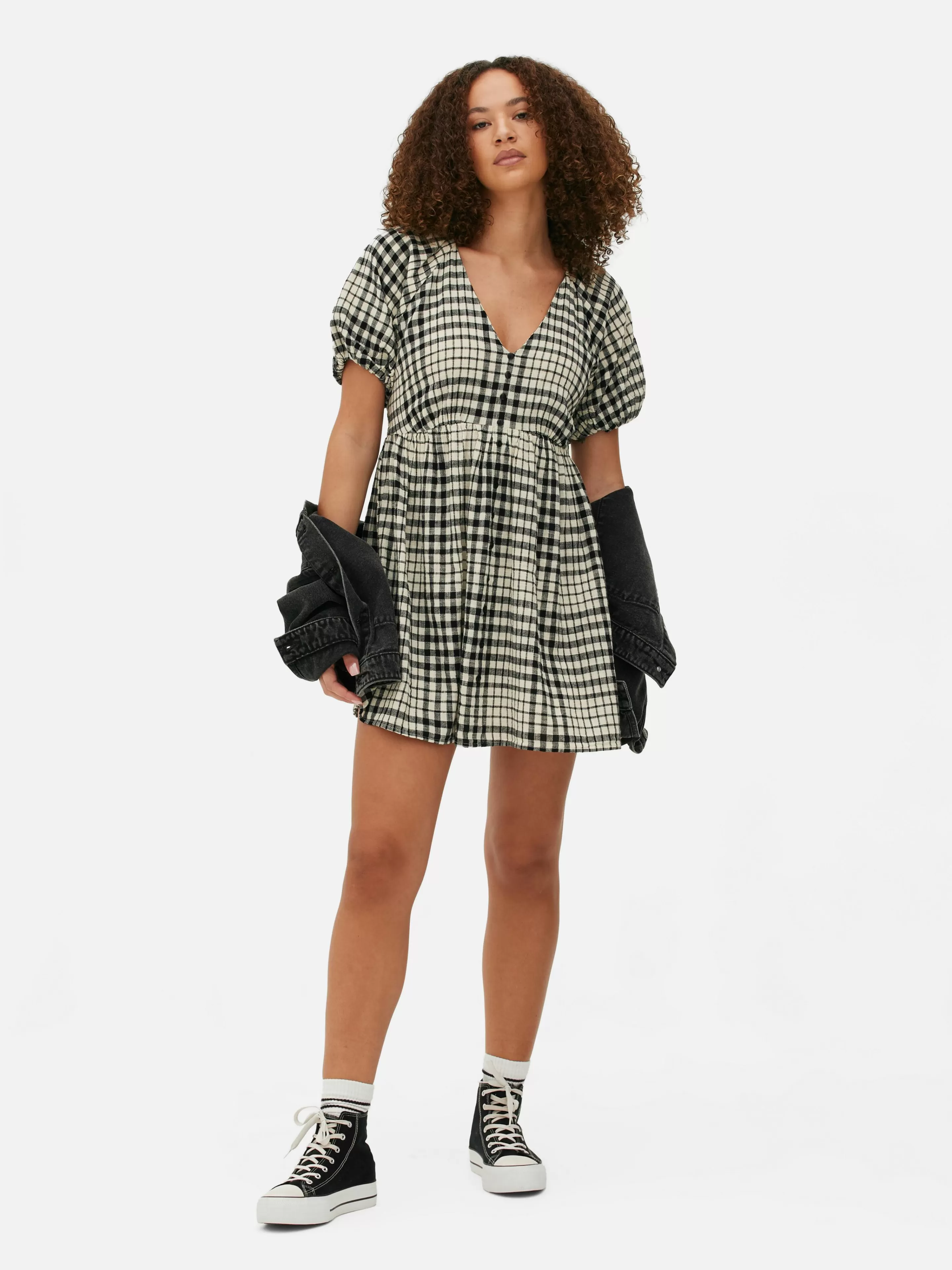 Robe à Smocks, Manches Bouffantes Et Col En V-Primark Flash Sale