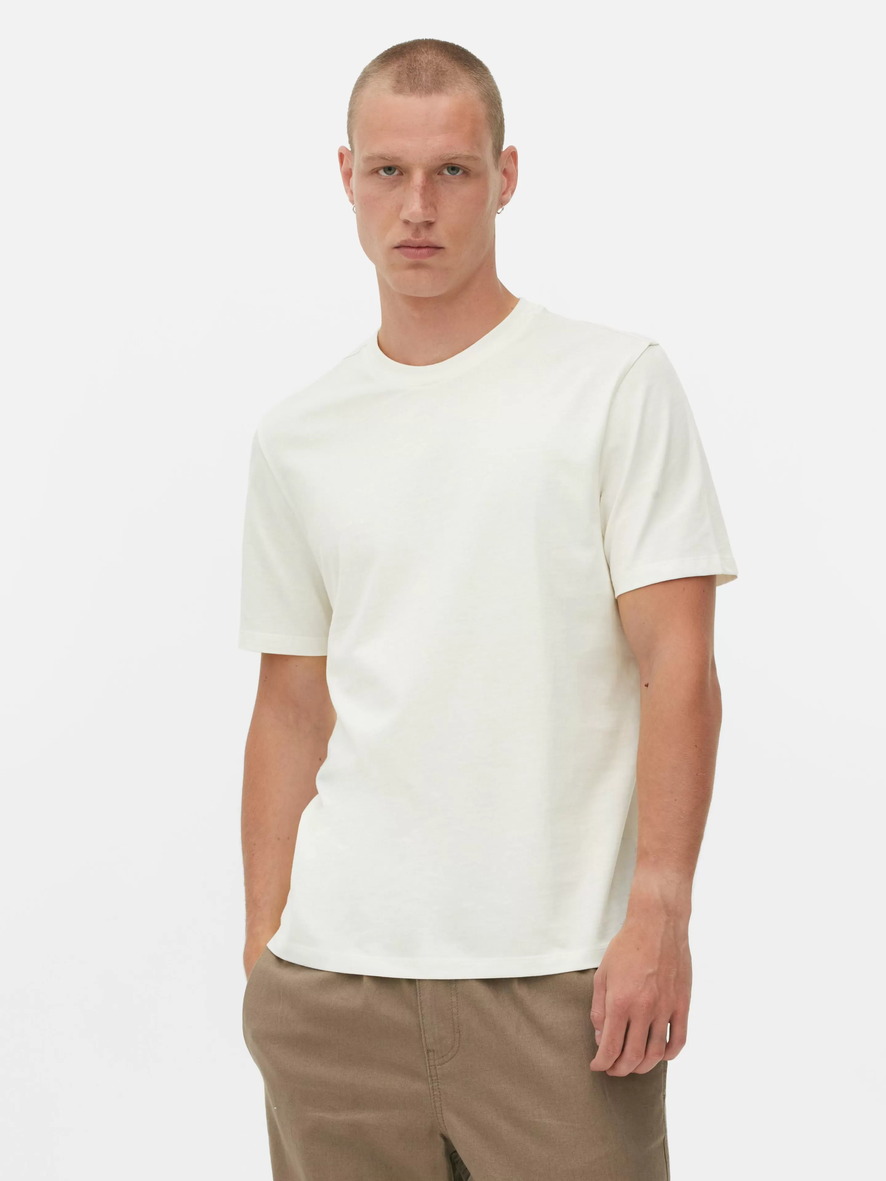 T-shirt à Col Ras-du-cou Coupe Regular-Primark Clearance