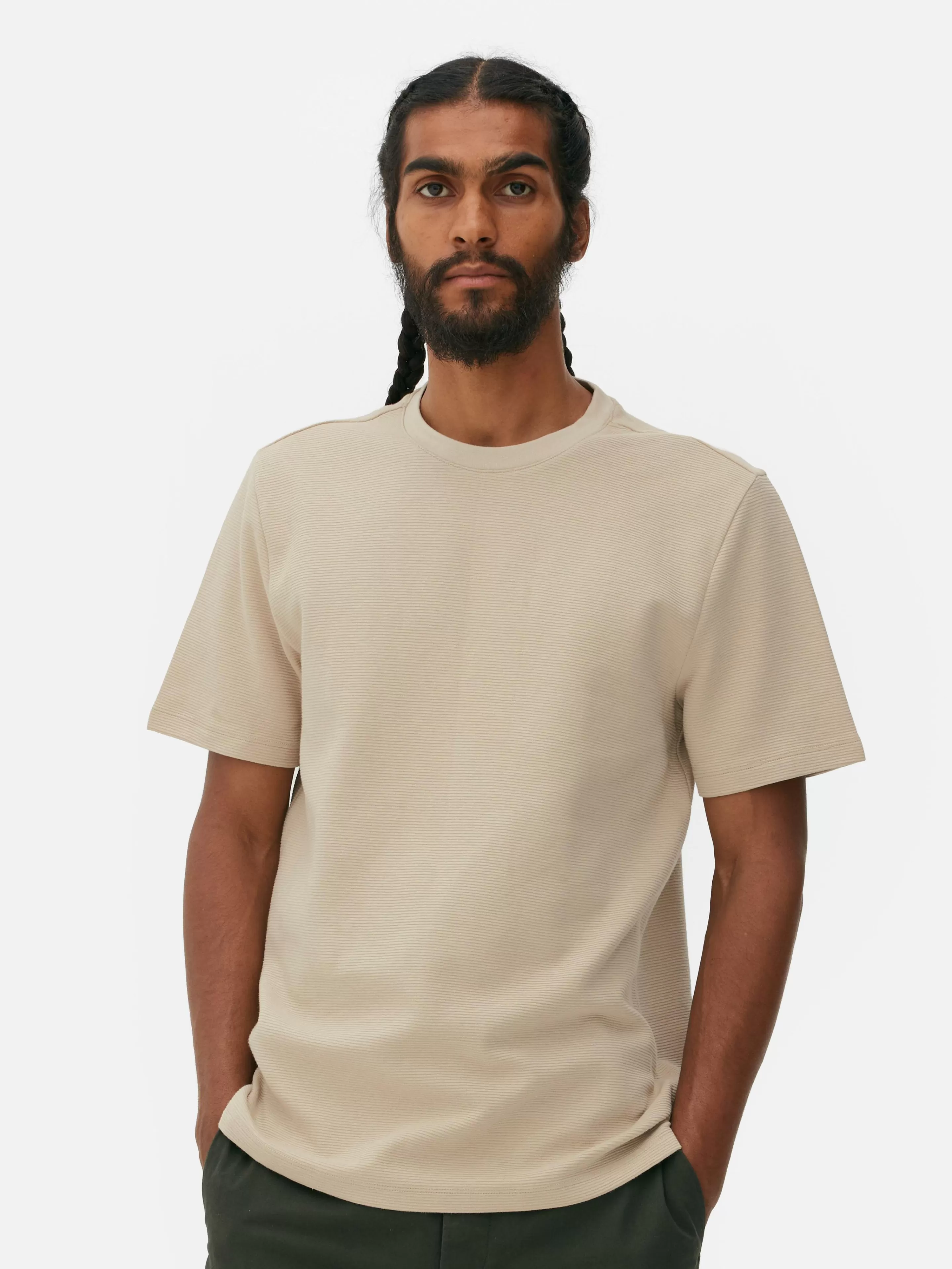 T-shirt En Maille Ottoman Côtelée-Primark Cheap