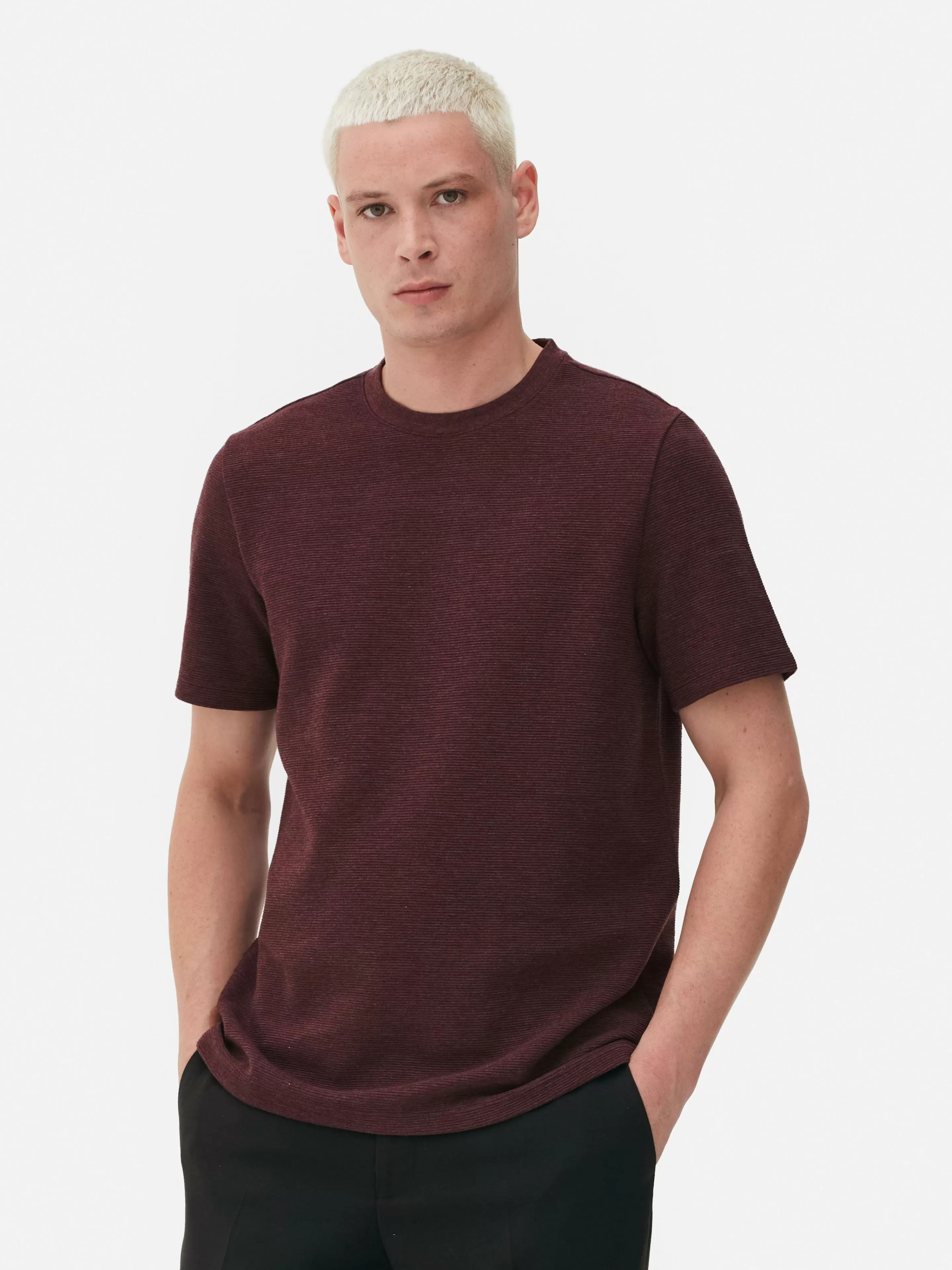 T-shirt En Maille Ottoman Côtelée-Primark Fashion