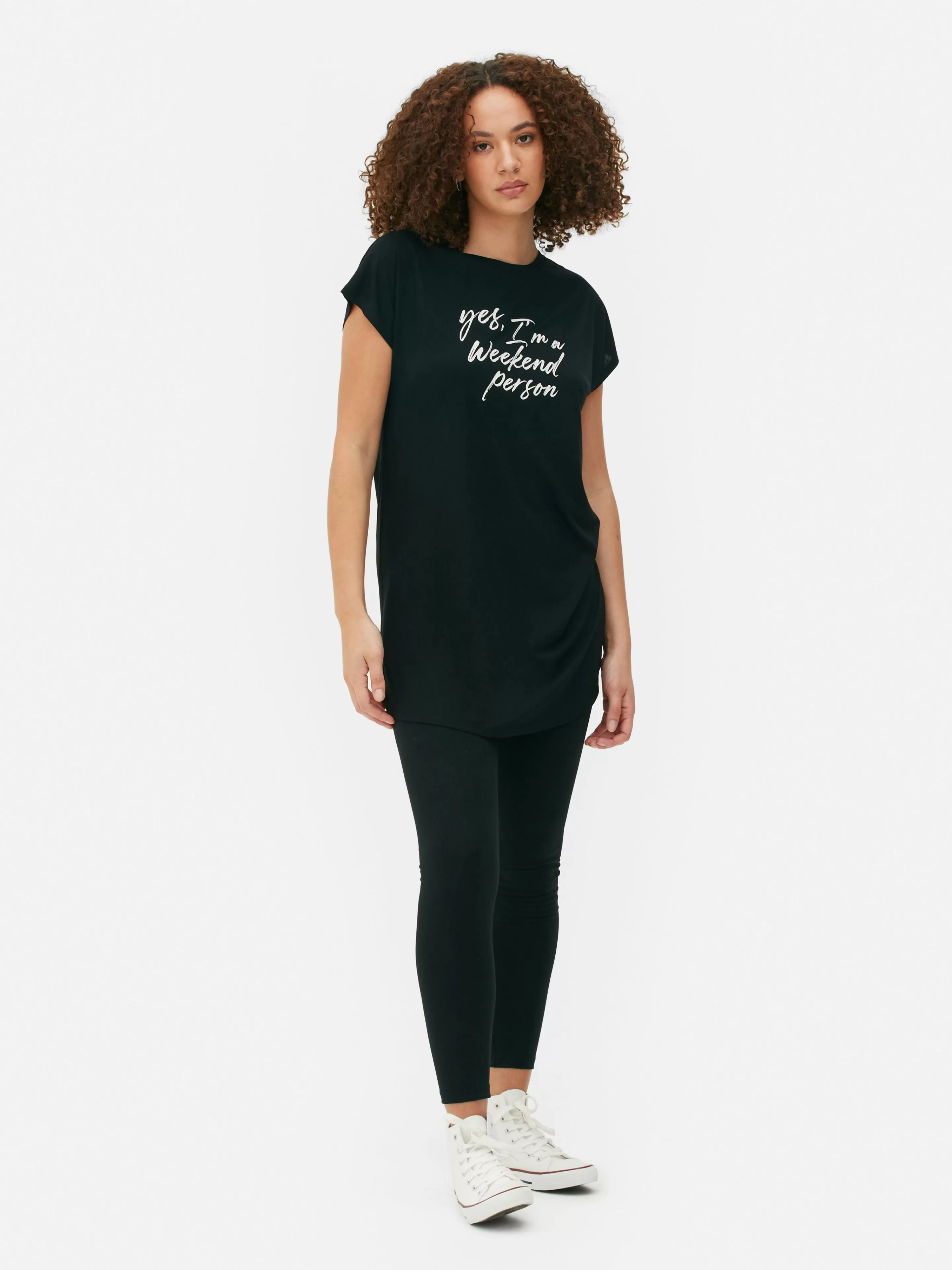 T-shirt Long à Col Ras-du-cou-Primark Shop